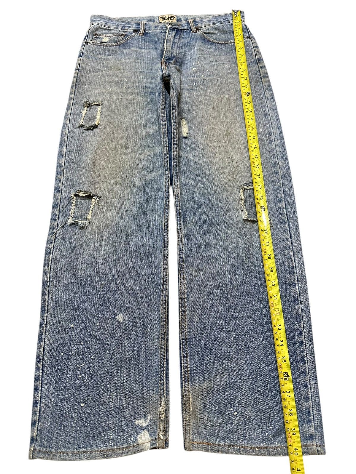 Japanese Brand Vintage Japanese Nylaus Faded Distressed Baggy Jeans Size US 32 / EU 48 - 13 Thumbnail