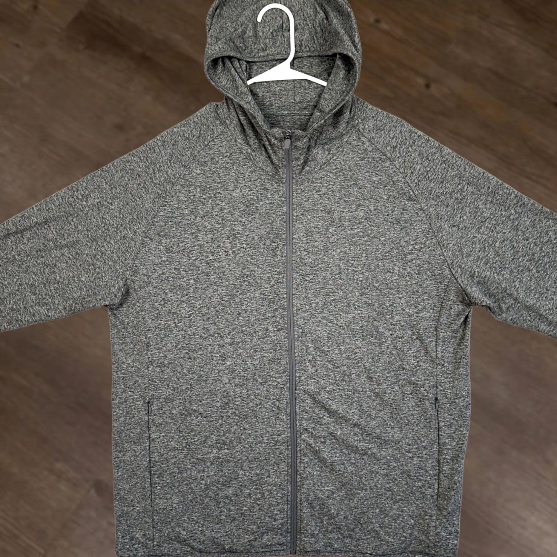 Quince Quince Performance Jacket Mens XL Grey Full Zip Hoodie Heathered Stretch Pockets Moisture-Wicking Activewear Ski Jacket Size US XL / EU 56 / 4 - 1 Thumbnail