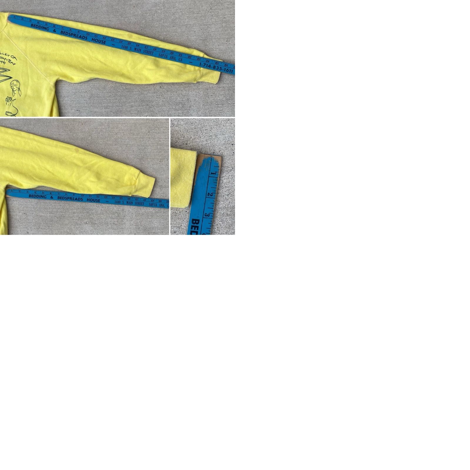 Hanes VINTAGE Wizard Of Oz Cast + Crew Mt Tamalpais 1991 Sweatshirt Hanes Yellow M Mens Pullover Graphic Print 90s Movie Dorothy raglan Sweatshirt Size US M / EU 48-50 / 2 - 12 Thumbnail