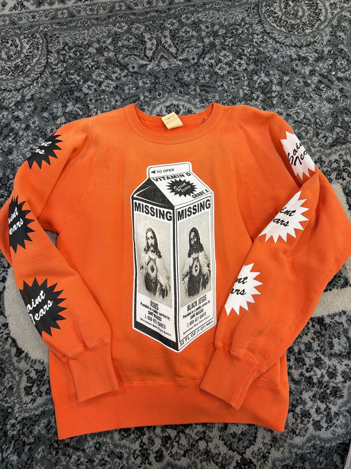 DENIM TEARS × Saint Michael Saint Michael x denim tears Jesus milk carton crewneck Size US S / EU 44-46 / 1 - 1 Thumbnail