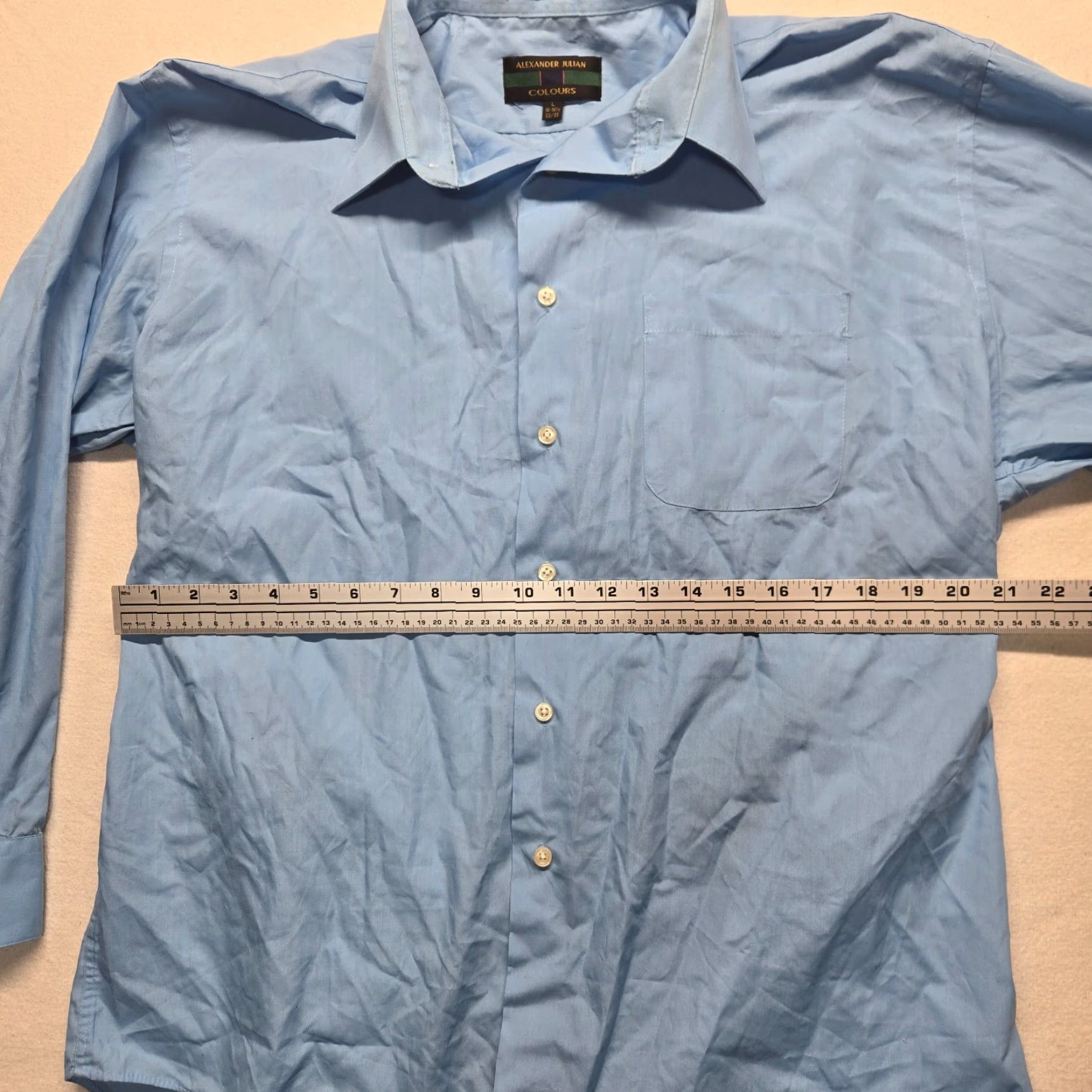 Alexander Julian Alexander Julian Button-Up Shirt Solid Blue Long Sleeve Casual Mens L Size US L / EU 52-54 / 3 - 4 Thumbnail