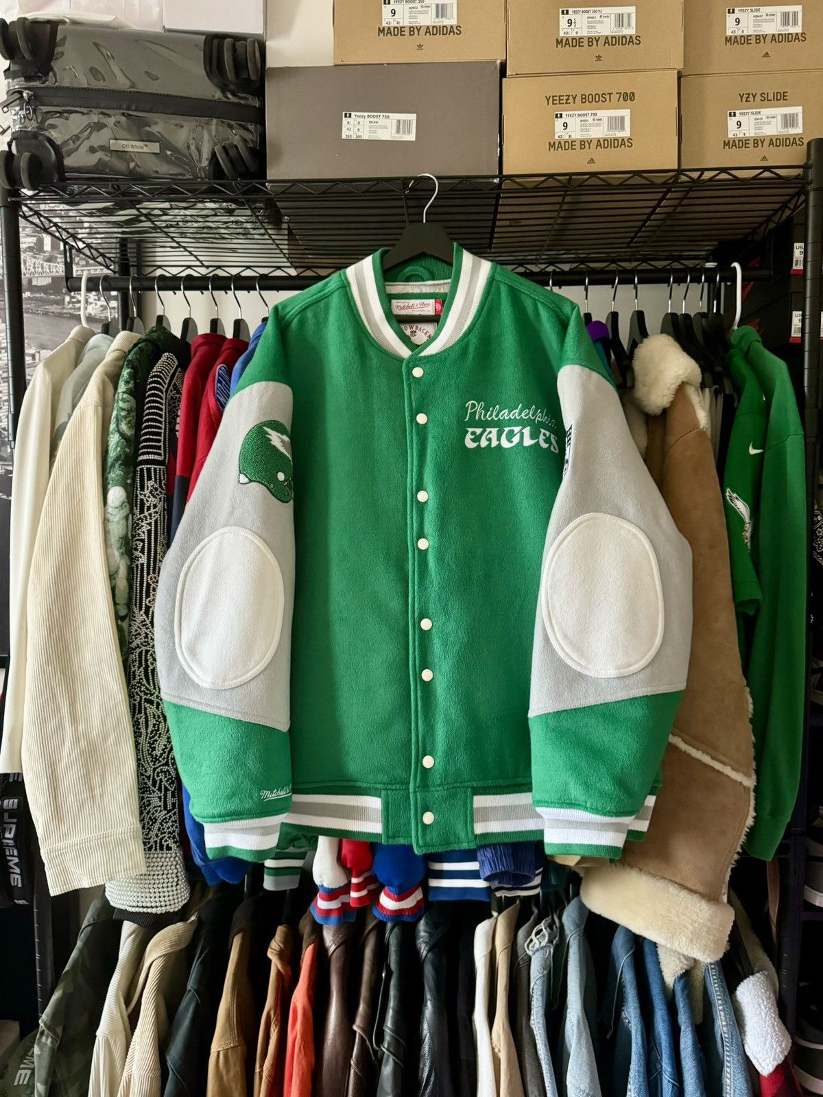 image of Mitchell Ness x Vintage Philadelphia Eagles Mitchell & Ness Princess Diana Jacket in Green (Size La