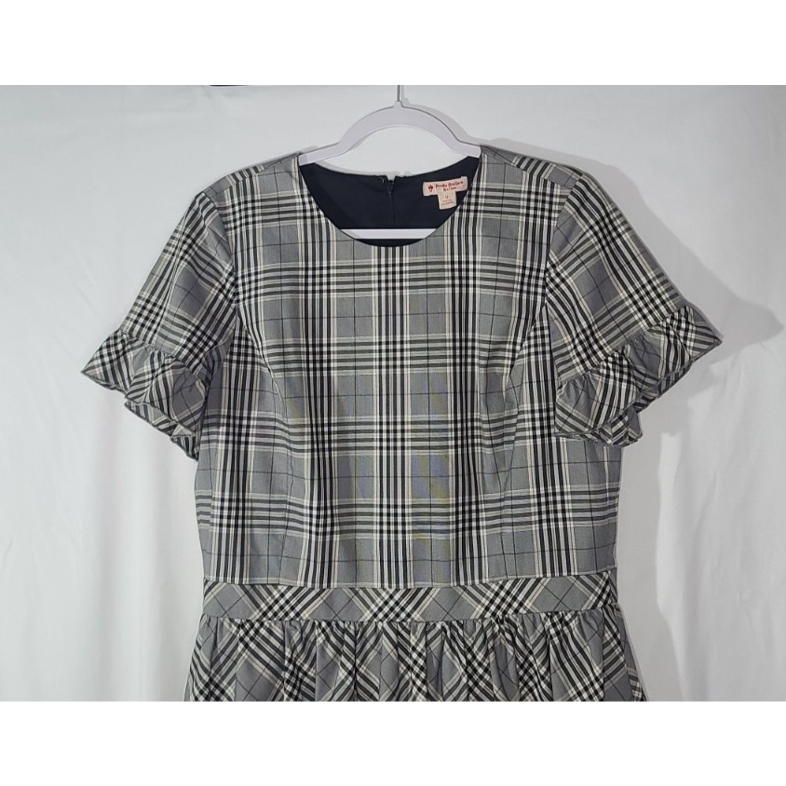 Brooks Brothers Brooks Brothers Black Gray Plaid Tartan Dress US 12 Size XL / US 12-14 / IT 48-50 - 3 Thumbnail