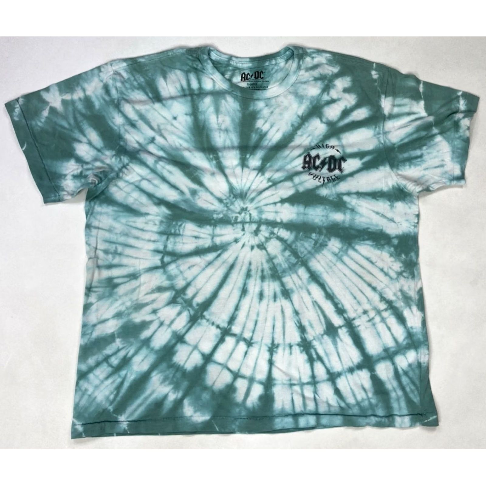Vintage ACDC High Voltage 76 European Tour Graphic T-shirt Men XL Green Tie Dye Music Shirt Size US XL / EU 56 / 4 - 3 Thumbnail