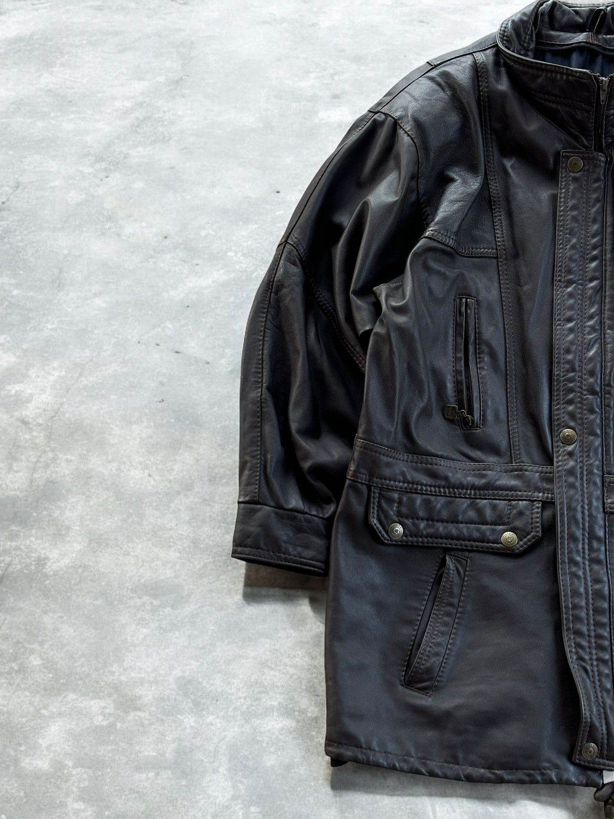 Japanese Brand × Leather × Vintage Vintage Zipper Up Leather Jacket vintage y2k 90’ Size US L / EU 52-54 / 3 - 3 Thumbnail