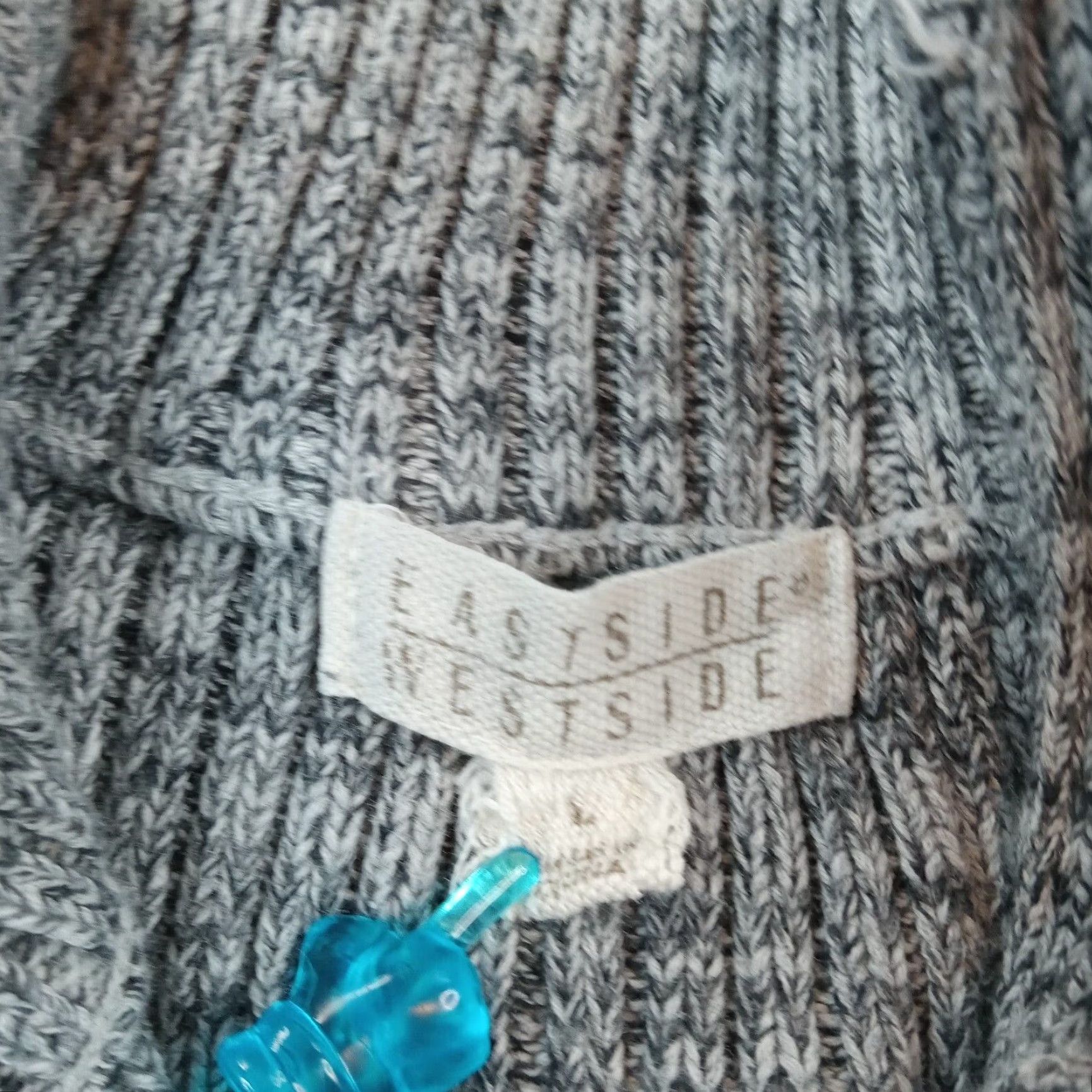 Vintage Eastside Westside Women's Large Gray Long Sleeve Mock Neck Knit Pullover Sweater Size L / US 10 / IT 46 - 5 Thumbnail