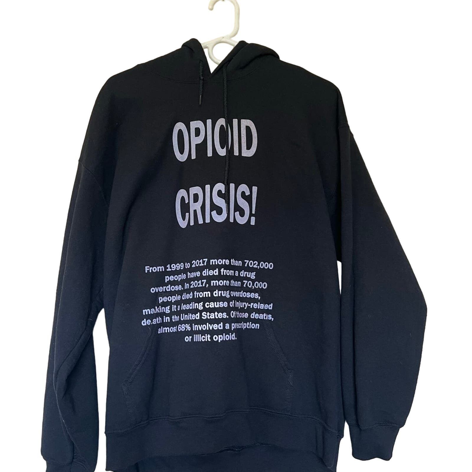 image of Antony Riddle Opioid Crisis Hoodie Black, Men's (Size Large)