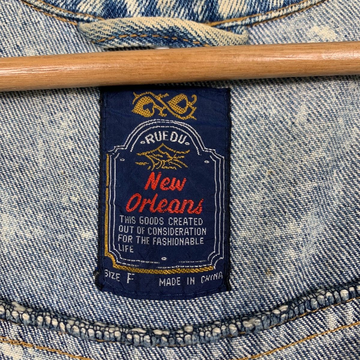 Vintage NEW ORLEANS Stone Wash Denim Jacket #2179-C96 Size US L / EU 52-54 / 3 - 16 Thumbnail