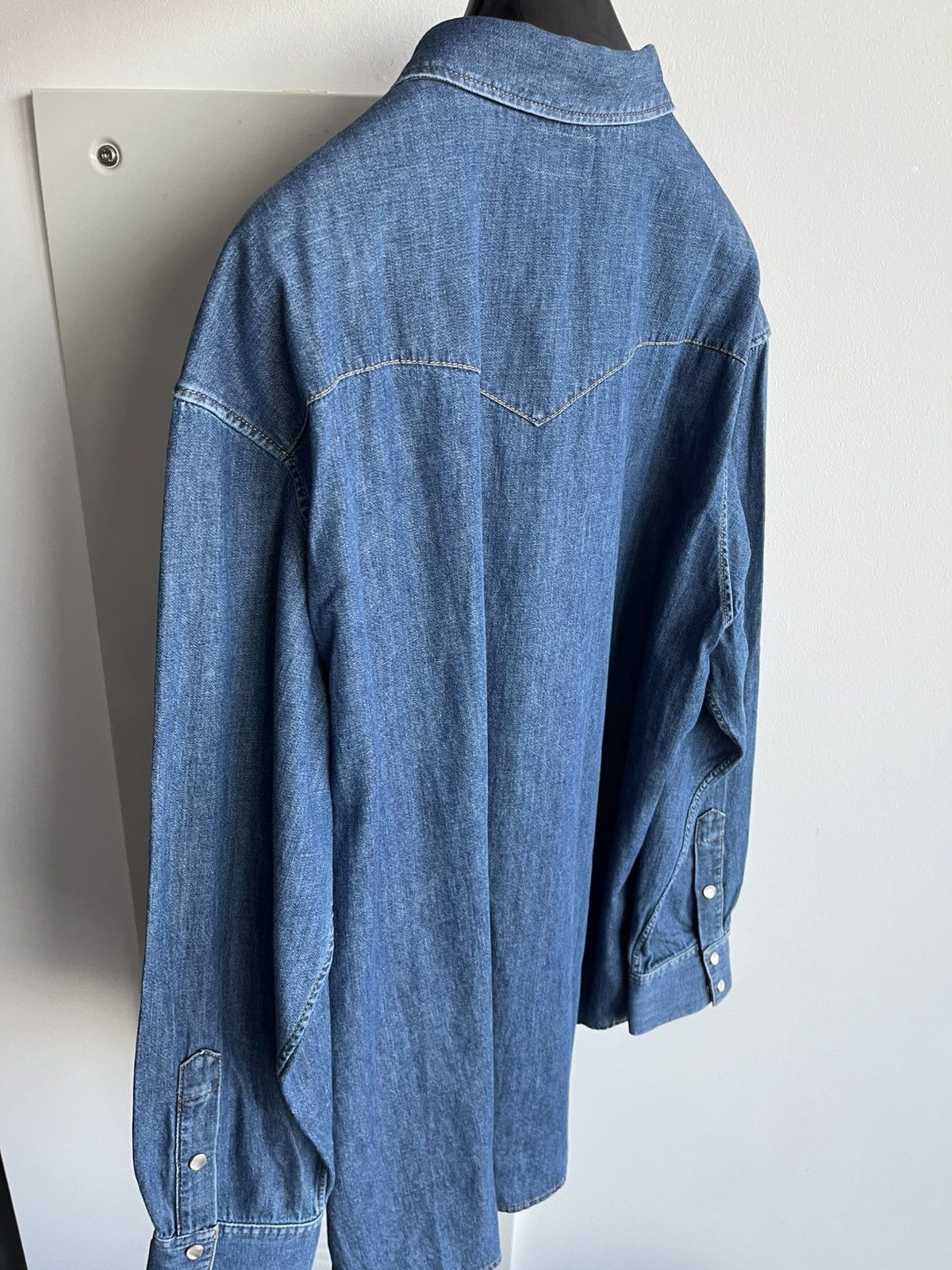 Celine × Hedi Slimane Brand New Rare Classic Hedi Slimane Celine Denim Shirt Size US XL / EU 56 / 4 - 14 Thumbnail