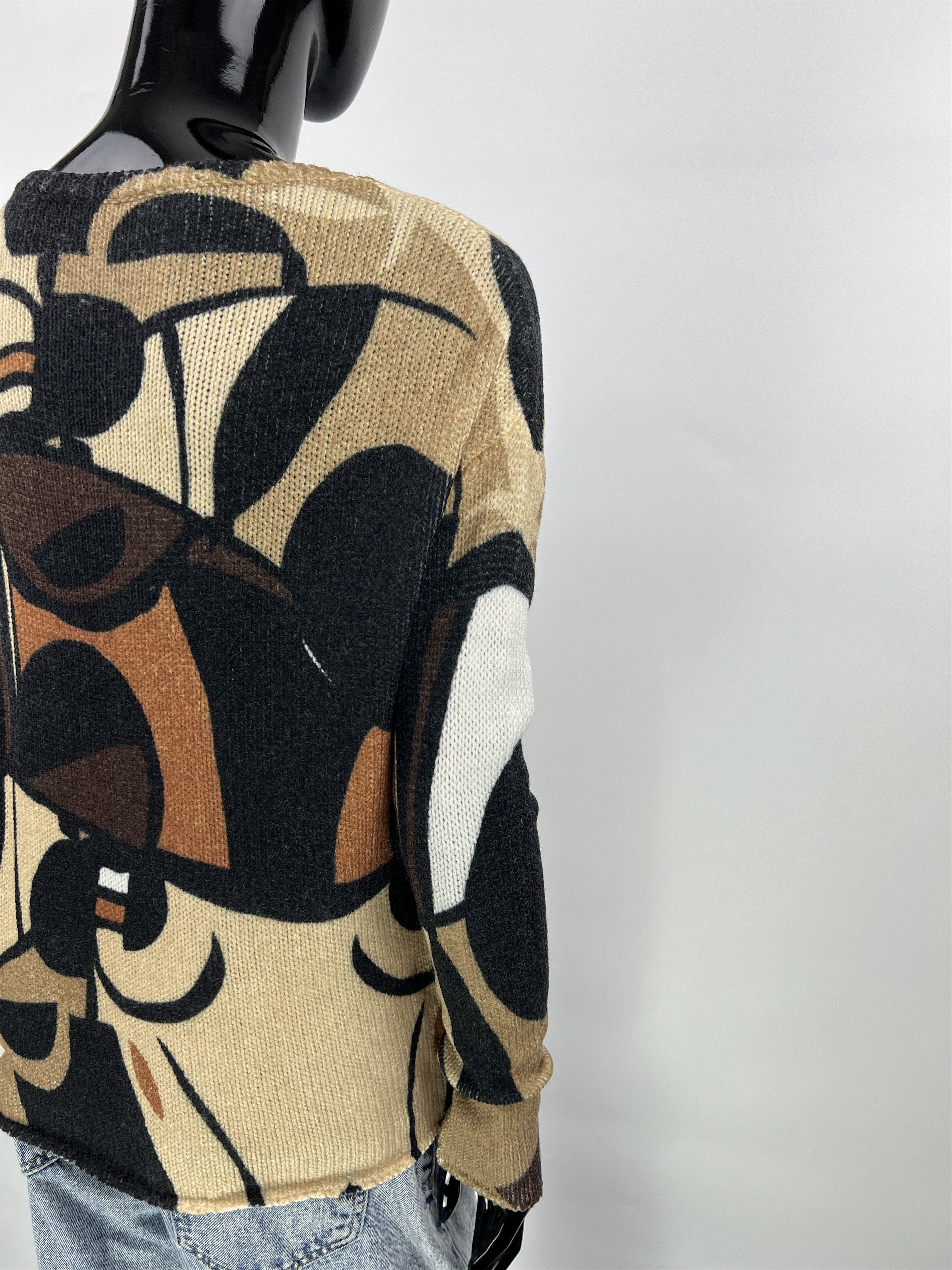 Designer Princess Goes Hollywood Multi Full Print Wool Sweater Size S Size S / US 4 / IT 40 - 12 Thumbnail