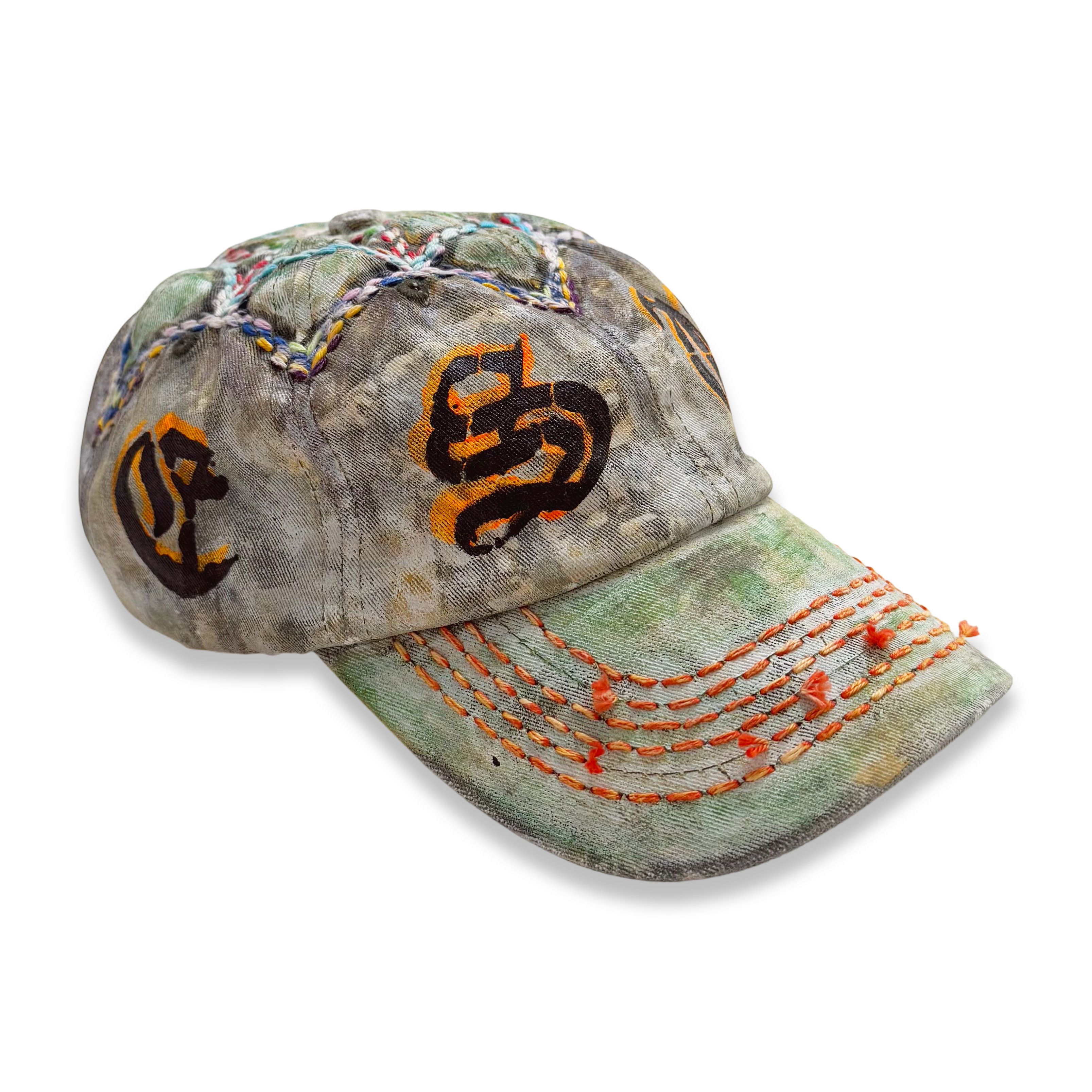 Other Suture Studios Hand Painted Sashiko Embroidered 6-Panel Hat Size ONE SIZE - 3 Thumbnail