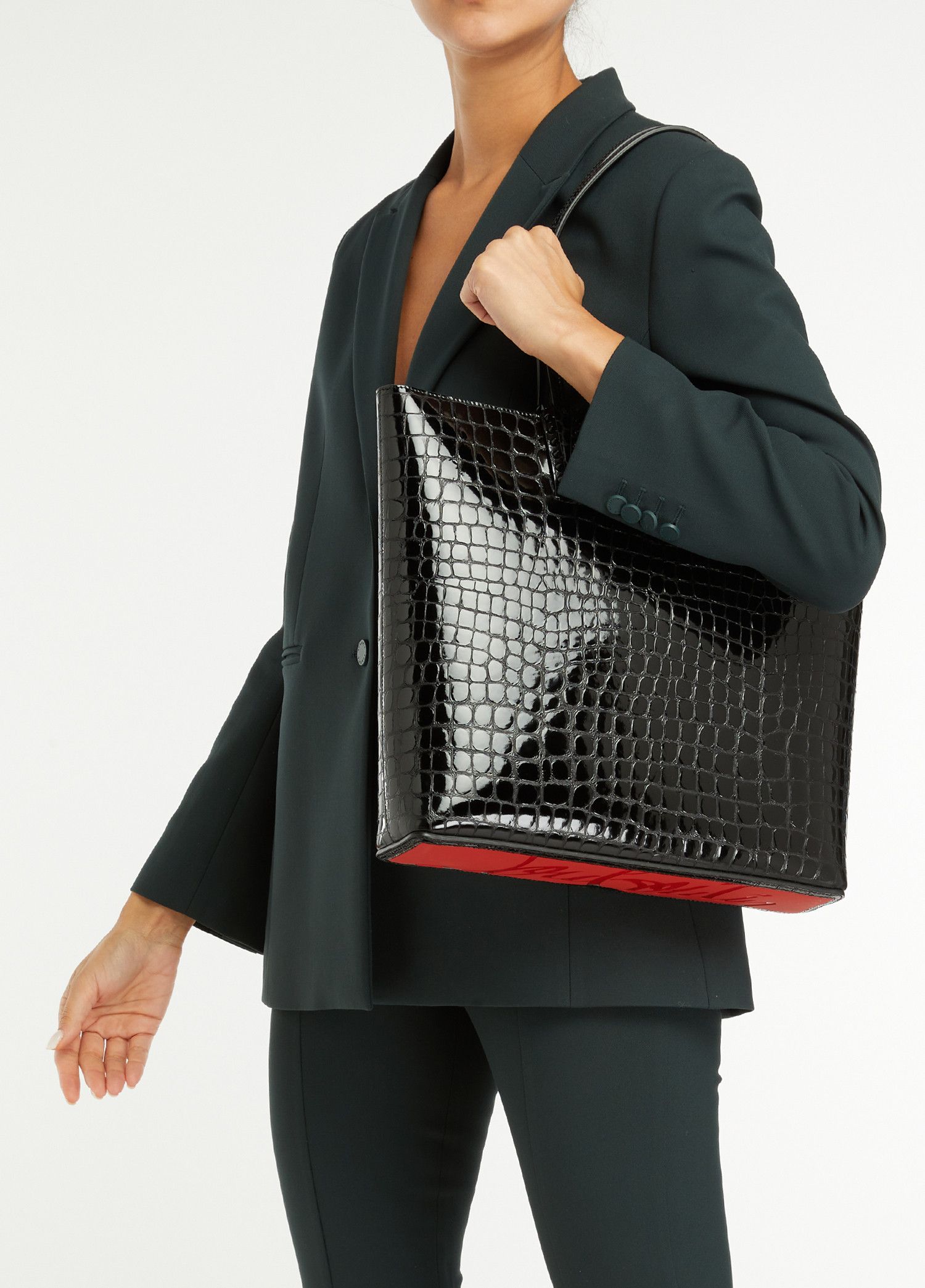 Christian Louboutin CHRISTIAN LOUBOUTIN Cabata black croc embossed leather tote Size ONE SIZE - 2 Thumbnail