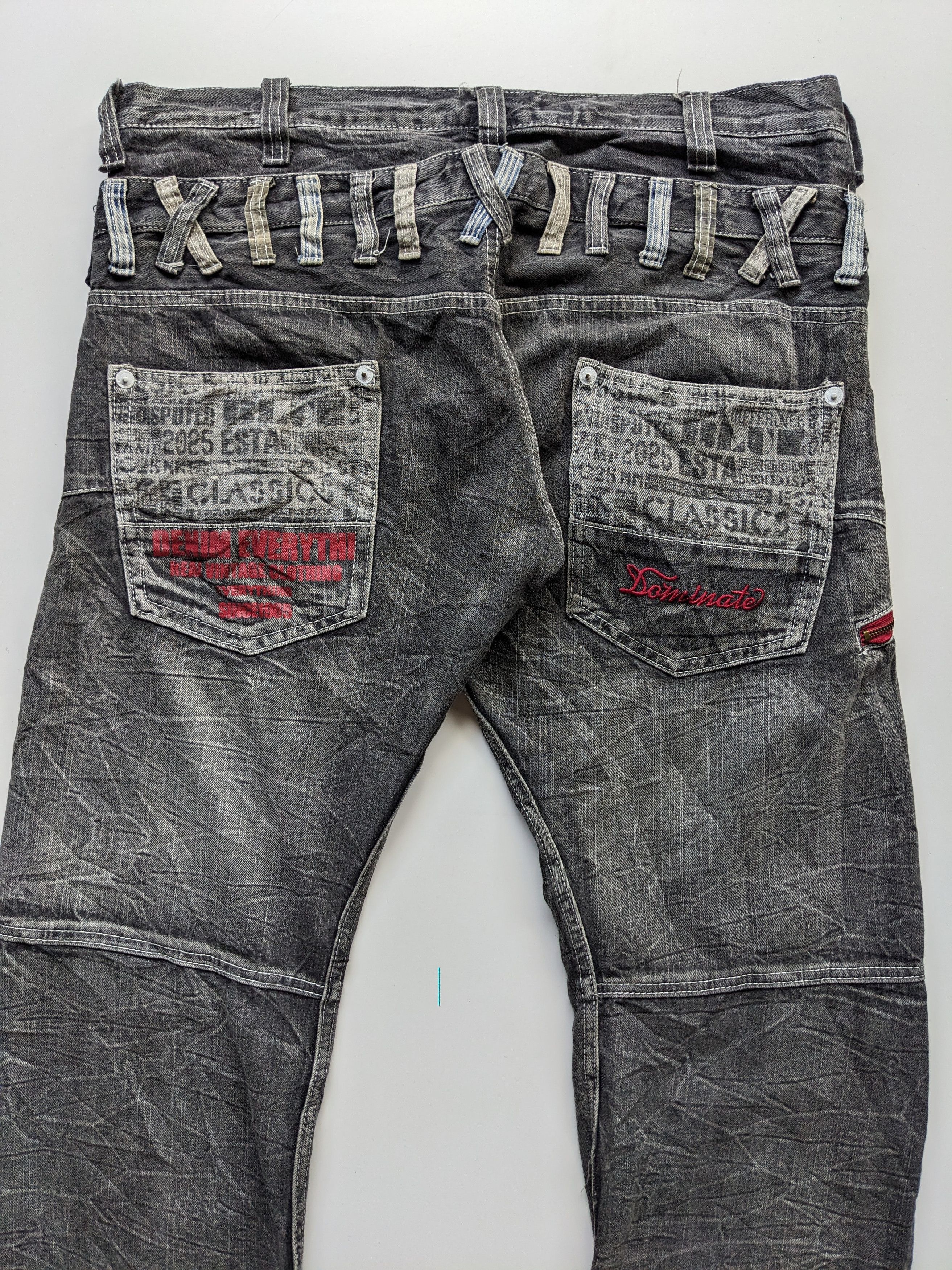 Japanese Brand Dominute handcraft double waist clawmark thunder jean Size US 39 - 5 Thumbnail