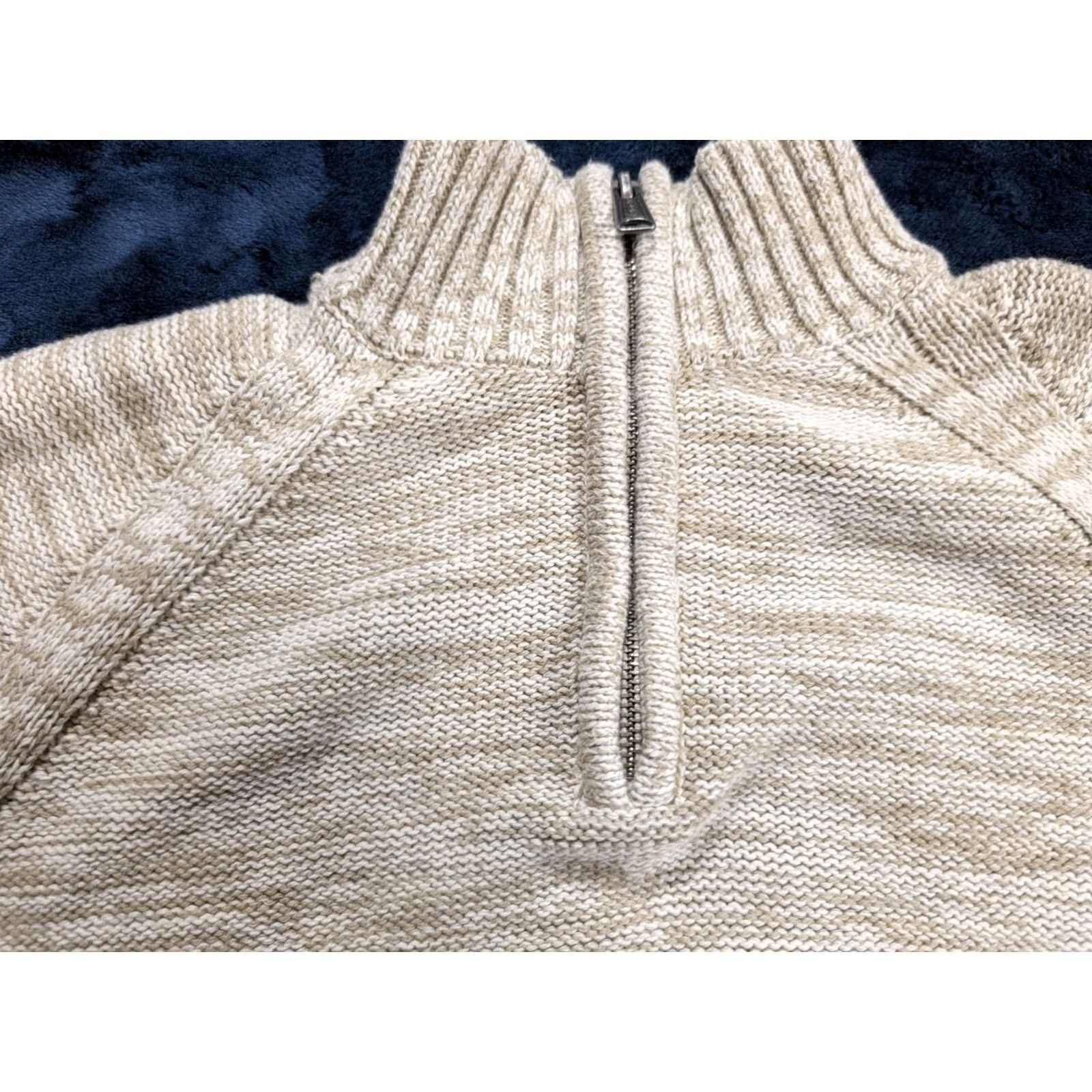 Lucky Brand Lucky Brand Men’s 1/4 Zip Heathered Beige Gray Knit Pullover Sweater Size S Size US S / EU 44-46 / 1 - 5 Thumbnail