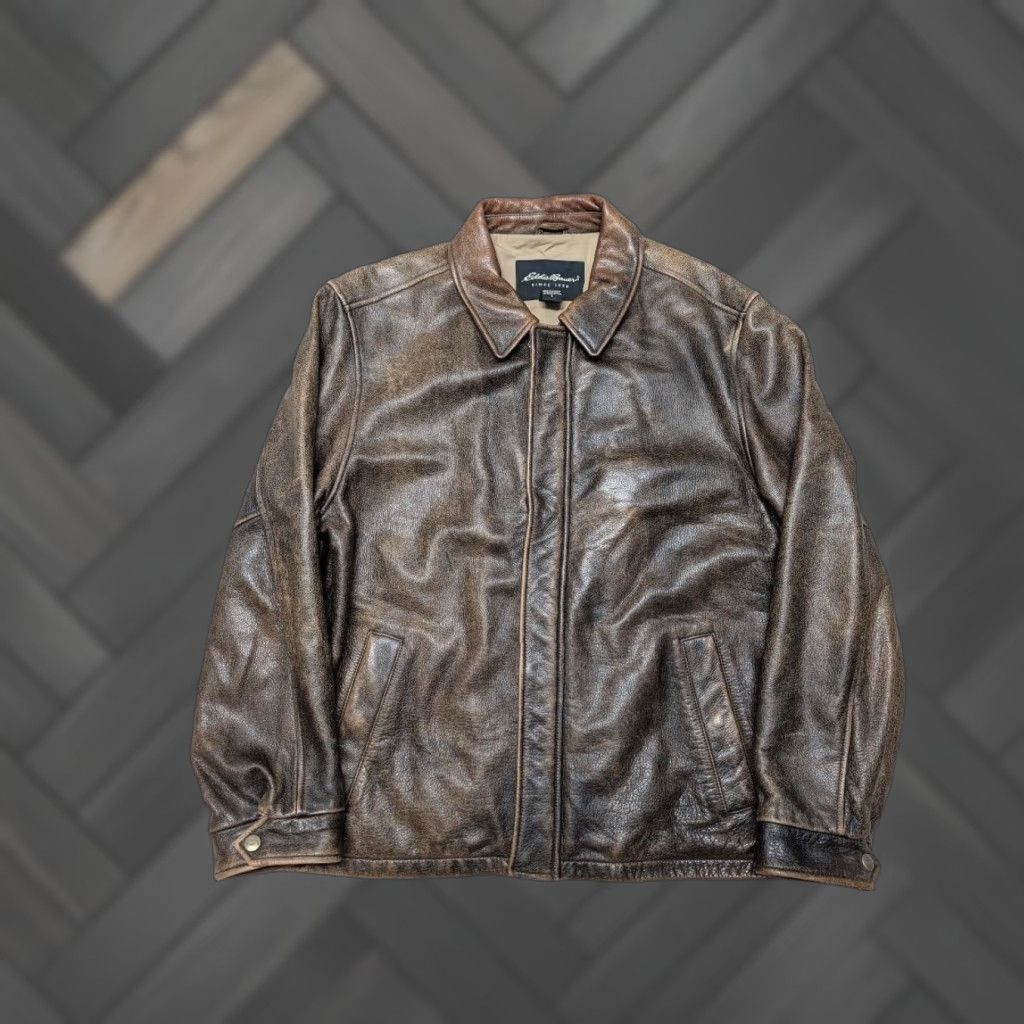 Eddie Bauer VINTAGE Eddie Bauer Motorcycle Jacket Men L Brown Leather 44 Patina Broken-in Mad Max 44 Size US L / EU 52-54 / 3 - 1 Thumbnail