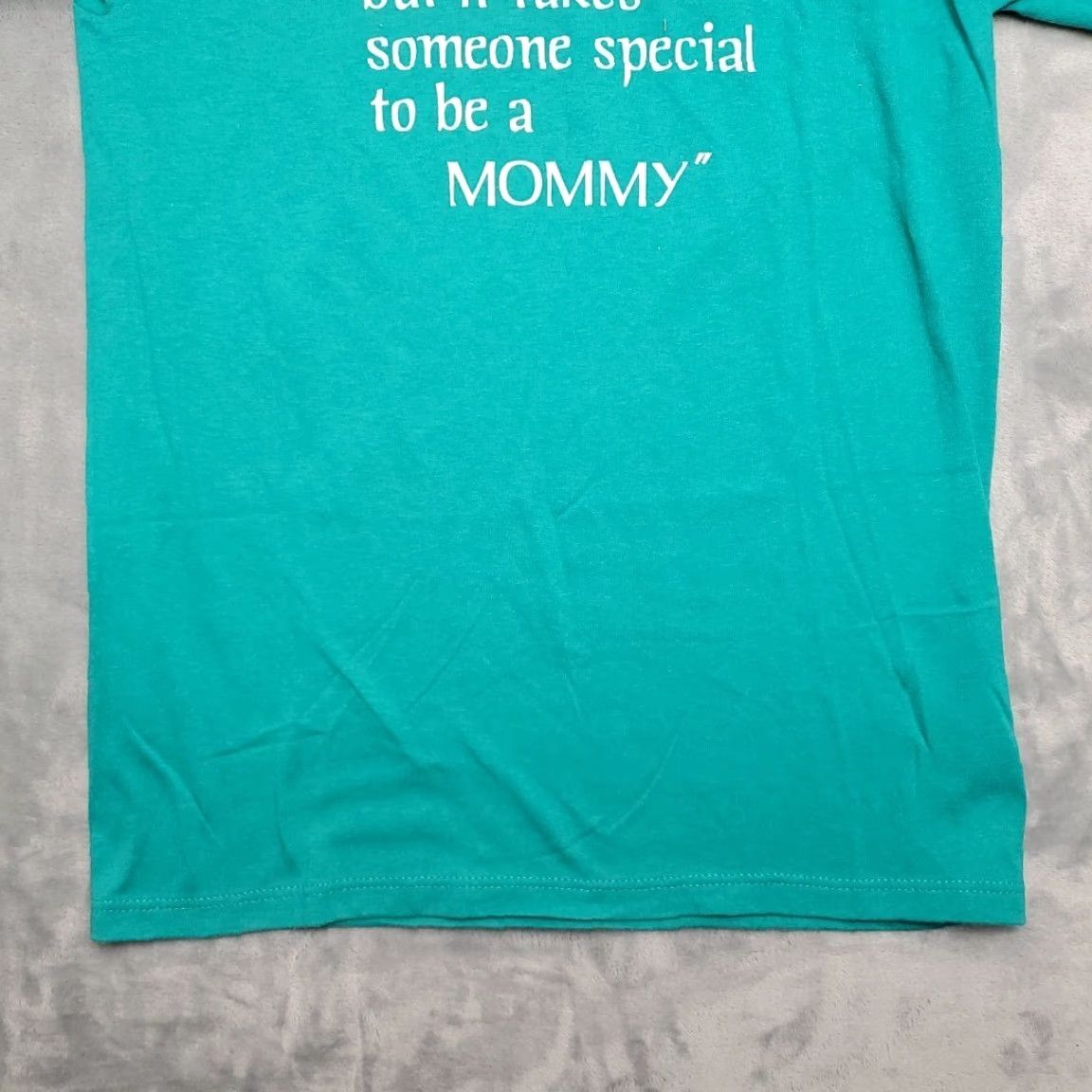 Jerzees VINTAGE Mommy Shirt M Green 90s Y2K Retro Made in USA Single Stitch TEE Shirt Womens Size M / US 6-8 / IT 42-44 - 2 Thumbnail