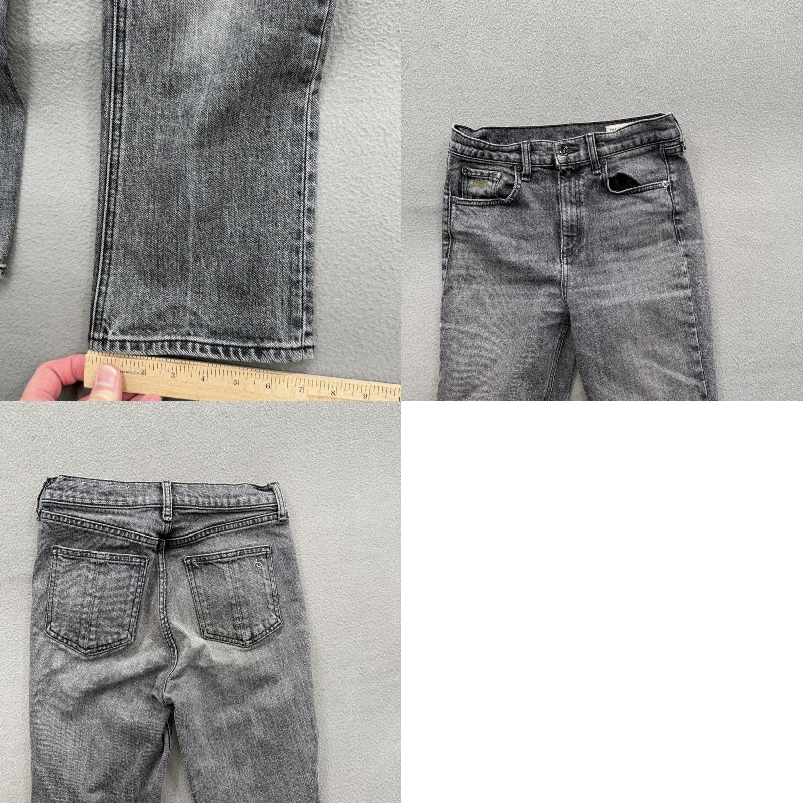 Rag & Bone Rag & Bone Jeans Womens 26 Gray Flare Leg Stretch Denim W2015447VON VON Wash Jeans Women Gray Flare Leg City Retro Vintage NoN/A Size 26" / US 2 / IT 38 - 8 Thumbnail