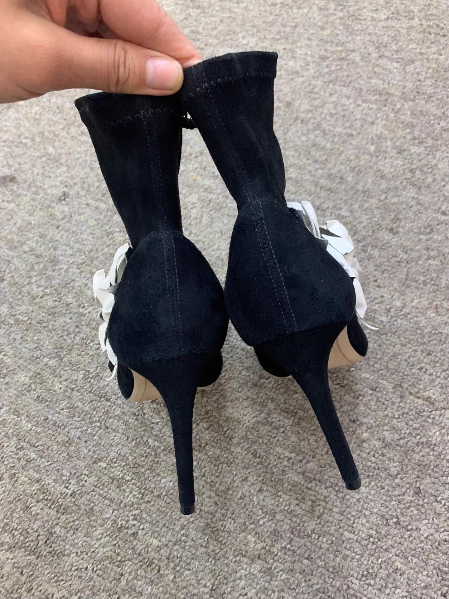 Sophia Webster Sophia Webster Black White Floral Heeled Boots 37 Size US 6 / IT 36 - 3 Thumbnail