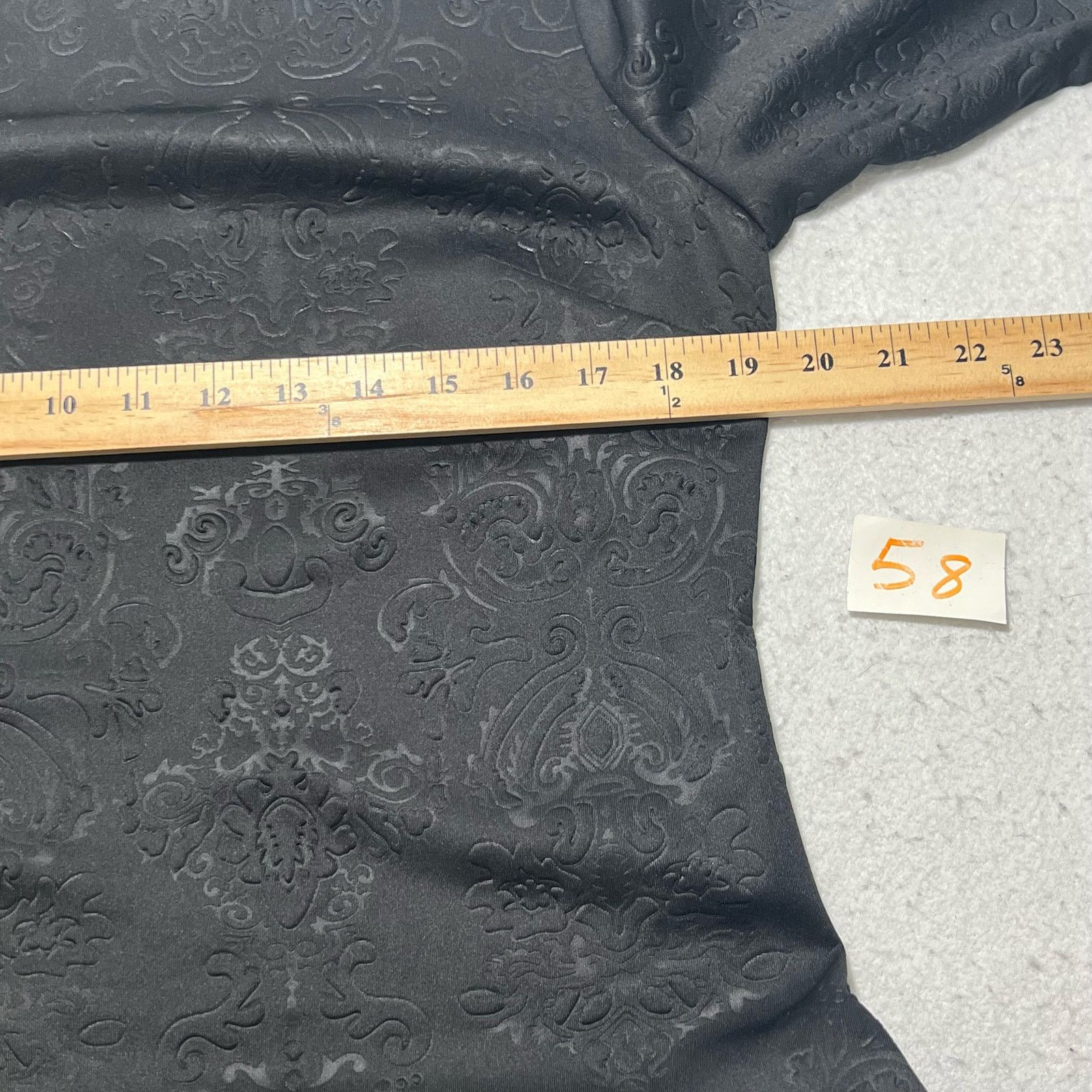 JCPenney Libby Edelman Black Patterned Embossed Bell Sleeve Dress Size L / US 10 / IT 46 - 7 Thumbnail