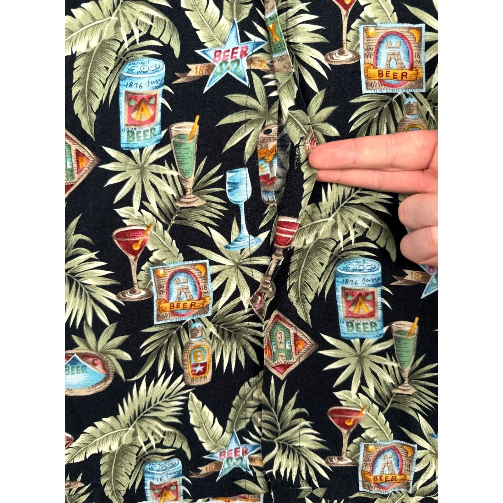 Croft & Barrow Croft & Barrow Shirt Men Large Black Tall Floral Hawaiian Button-Through Rayon Vintage No Size US L / EU 52-54 / 3 - 6 Thumbnail
