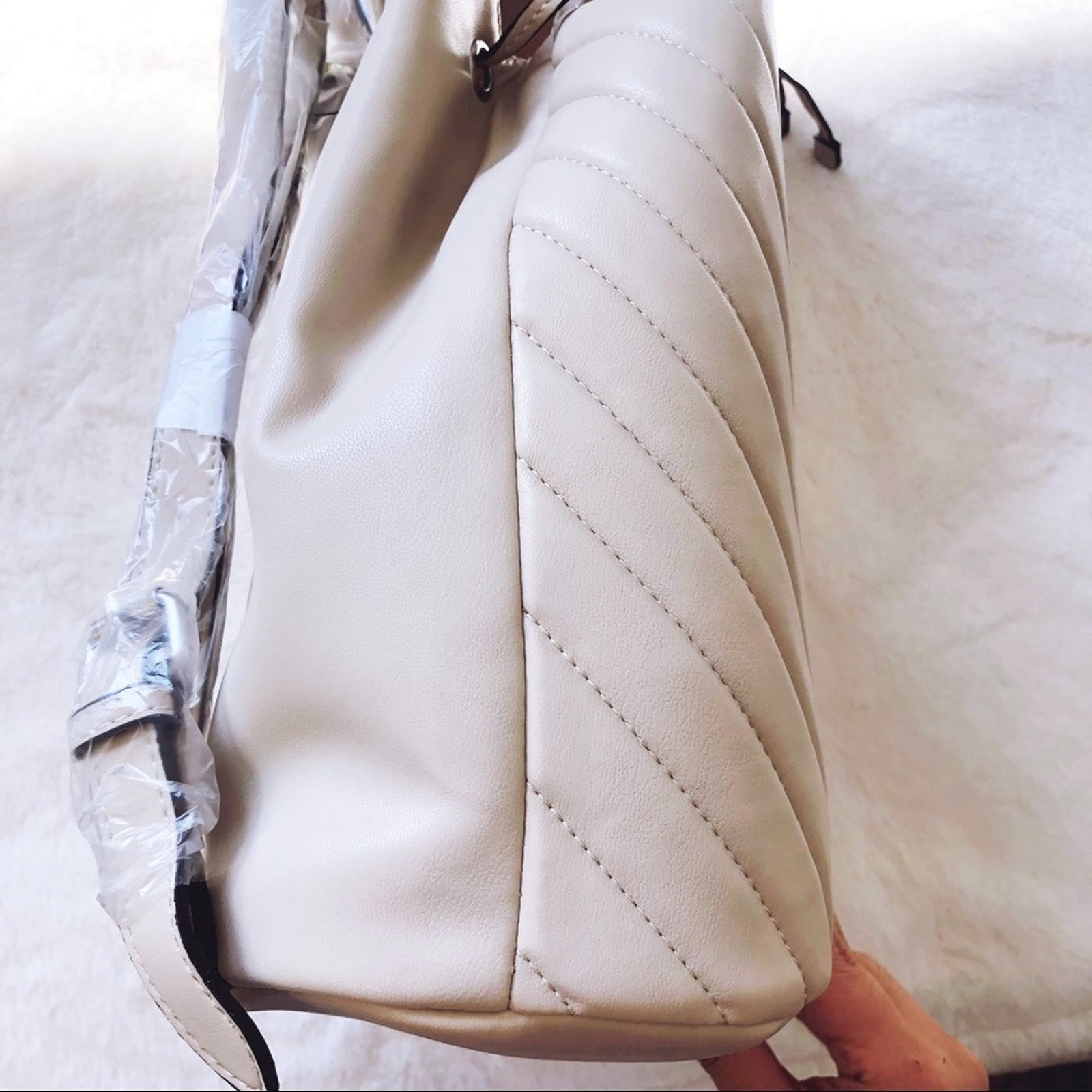 Other Sam Edelman Ivory Quilted Faux Leather Backpack Size ONE SIZE - 4 Thumbnail