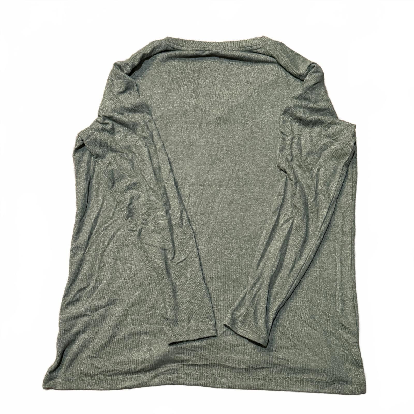 Designer matty m heather sage long-sleeve V-neck tee - 1X Size XL / US 12-14 / IT 48-50 - 2 Thumbnail