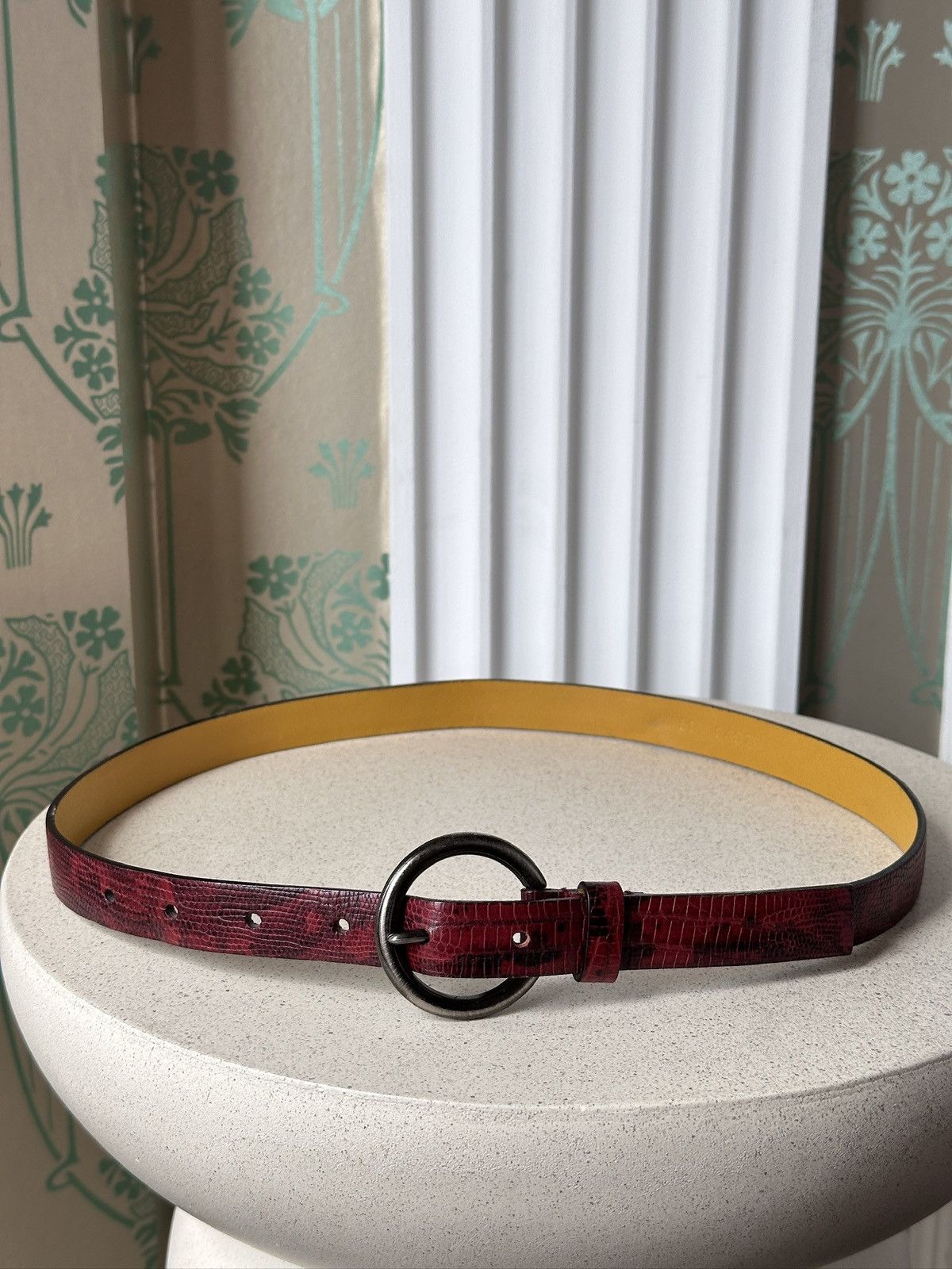 Miu Miu 1999 MIU MIU Logo Red Python Leather Belt wmns Size: 75/30 Size ONE SIZE - 17 Thumbnail