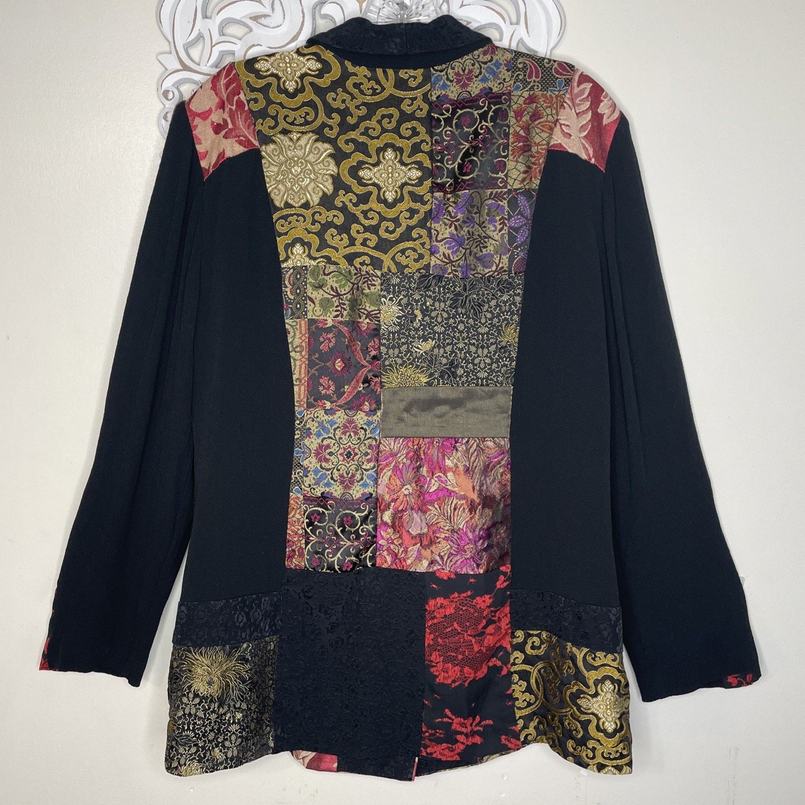 Other VTG Patchwork Tapestry Boho Jacket Art Wear Festival Blazer Size M / US 6-8 / IT 42-44 - 9 Thumbnail