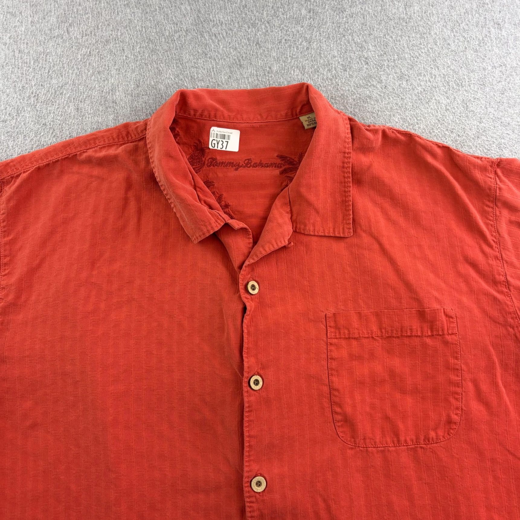 Tommy Bahama Tommy Bahama Shirt Mens XL Orange Silk Solid Short Sleeve Button Front Casual Size US XL / EU 56 / 4 - 4 Thumbnail