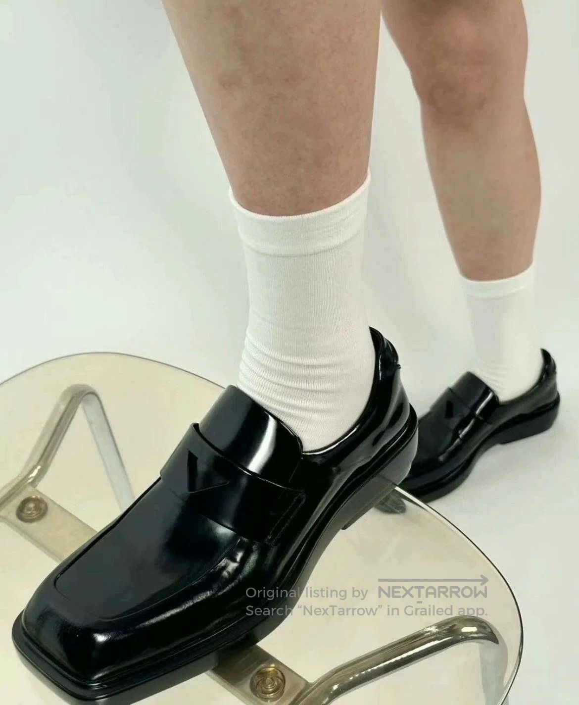 Prada Prada Horn Logo Square Toe Loafers Size US 6 / EU 39 - 7 Thumbnail