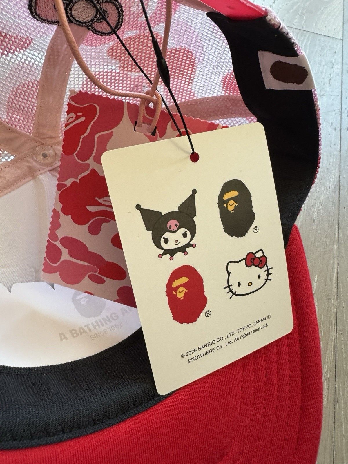 Bape A BATHING APE Sanrio Hello Kitty ABC CAMO MESH CAP HAT Pink Size ONE SIZE - 11 Thumbnail