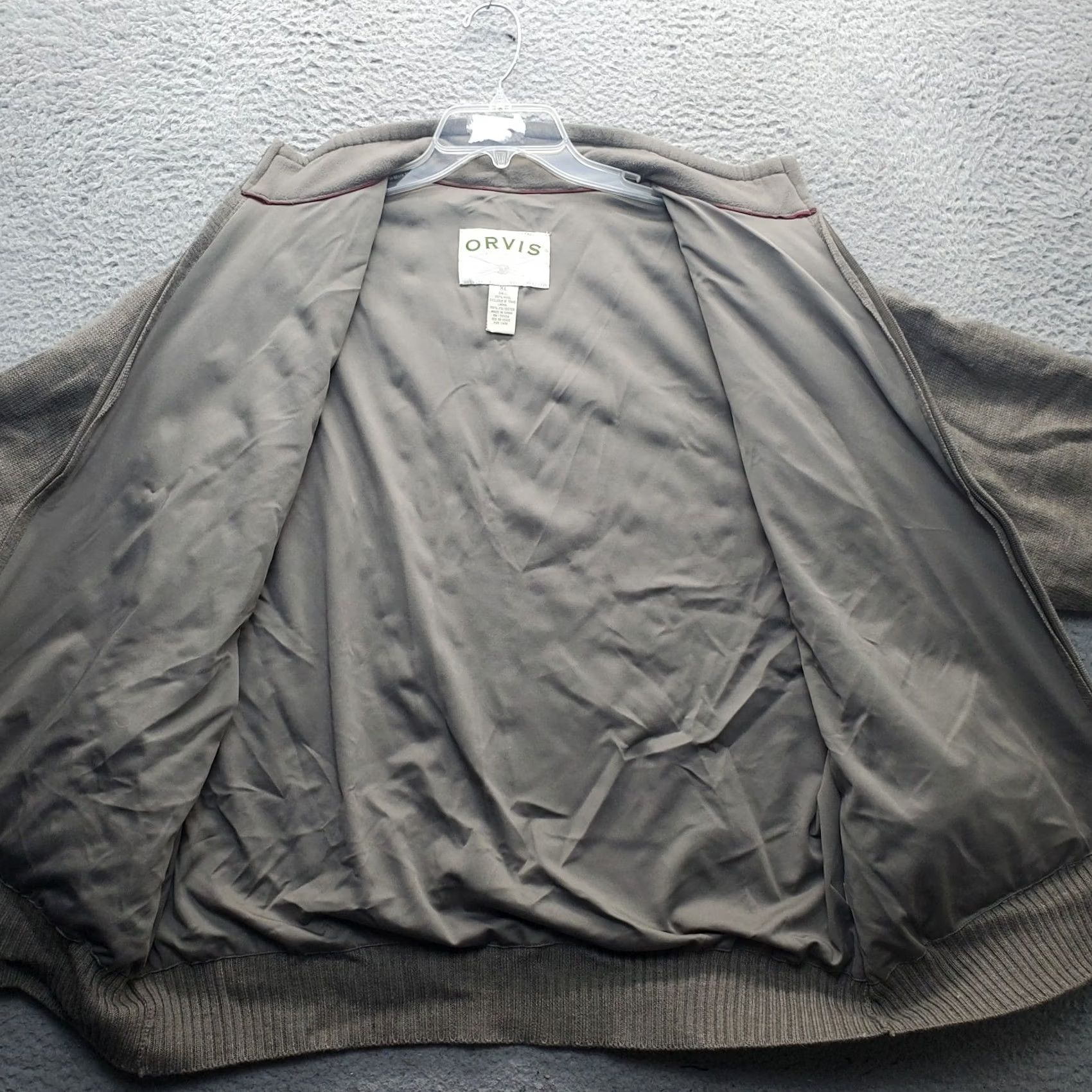 Orvis Orvis Cardigan Sweater Mens XL Brown Chunky Knit Lined Patched Detail Full Zip Size US XL / EU 56 / 4 - 7 Thumbnail