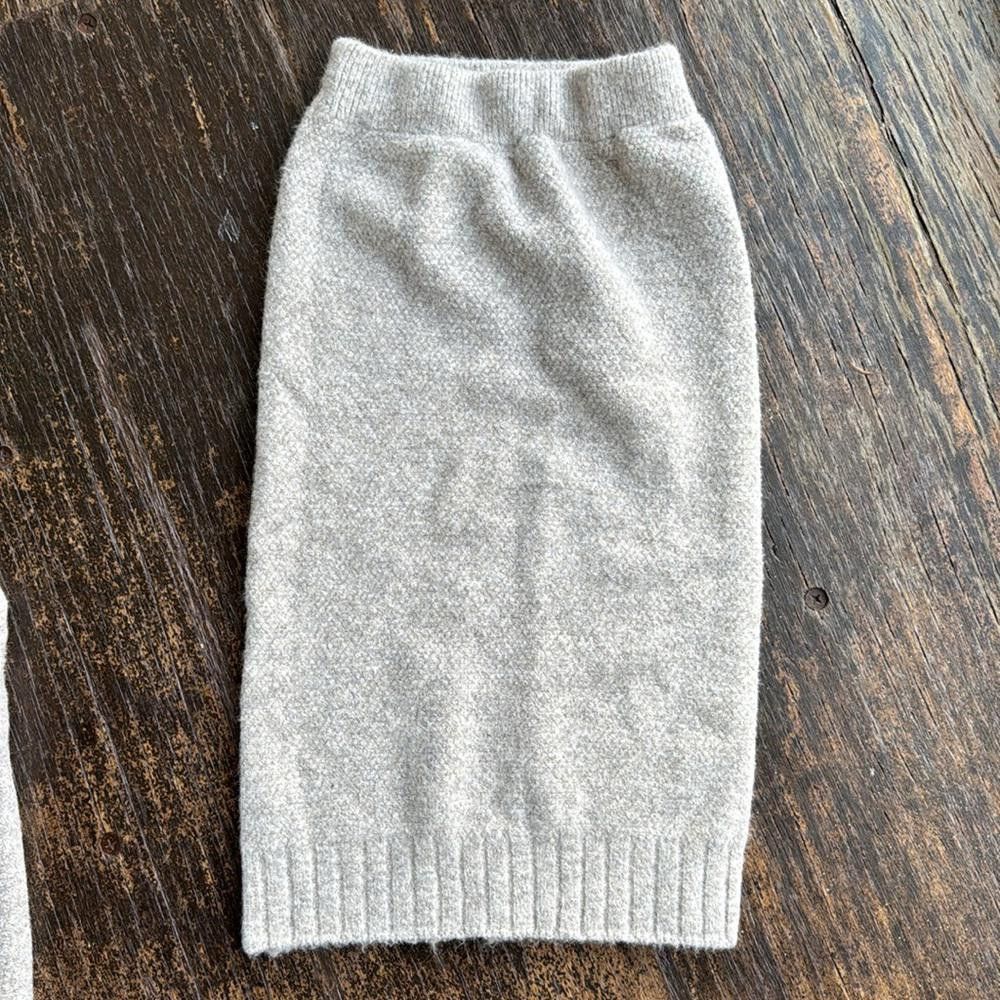 Designer NWT SNDYS Late Lunch Sweater Knit Midi Skirt Stone XXS Size 25" / US 0 / IT 36 - 4 Thumbnail