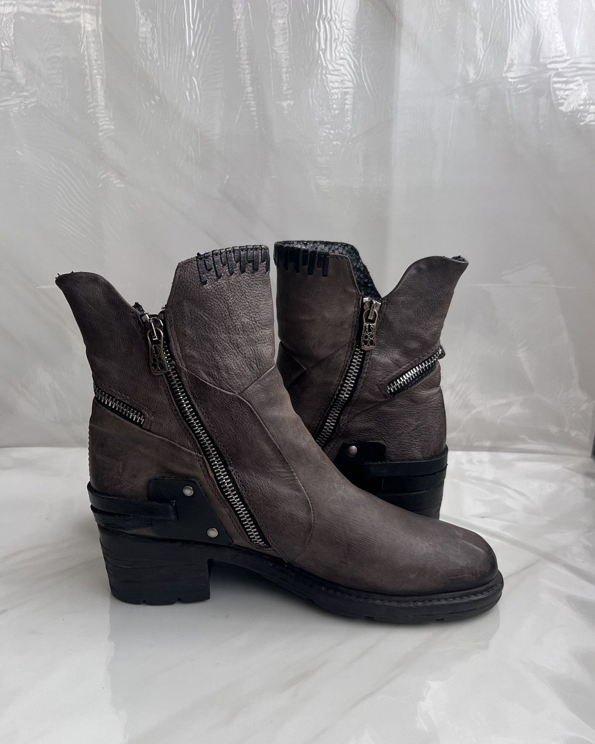 A.S.98 As 98 Airstep Zipper Boho Biker Gray distressed boot Size US 8 / IT 38 - 6 Thumbnail