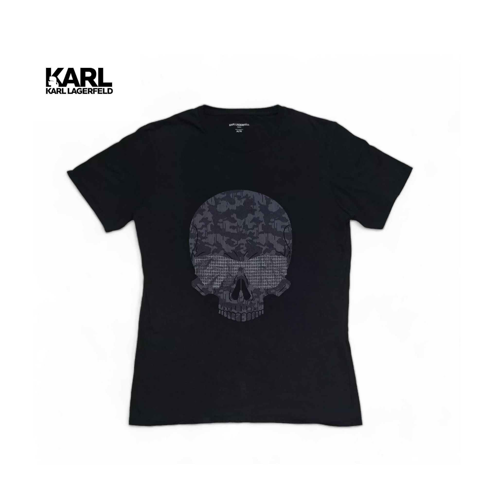 Karl Lagerfeld Karl Lagerfeld Paris Black Skull Graphic T-Shirt Size M / US 6-8 / IT 42-44 - 2 Thumbnail