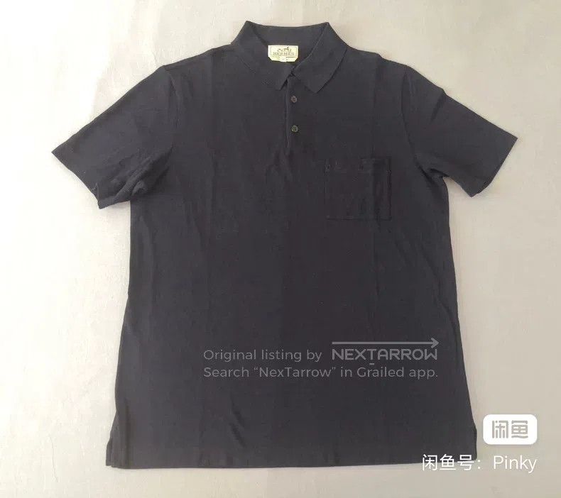 Hermes Hermes Men's short-sleeved polo shirt, dark blue Size US L / EU 52-54 / 3 - 1 Thumbnail