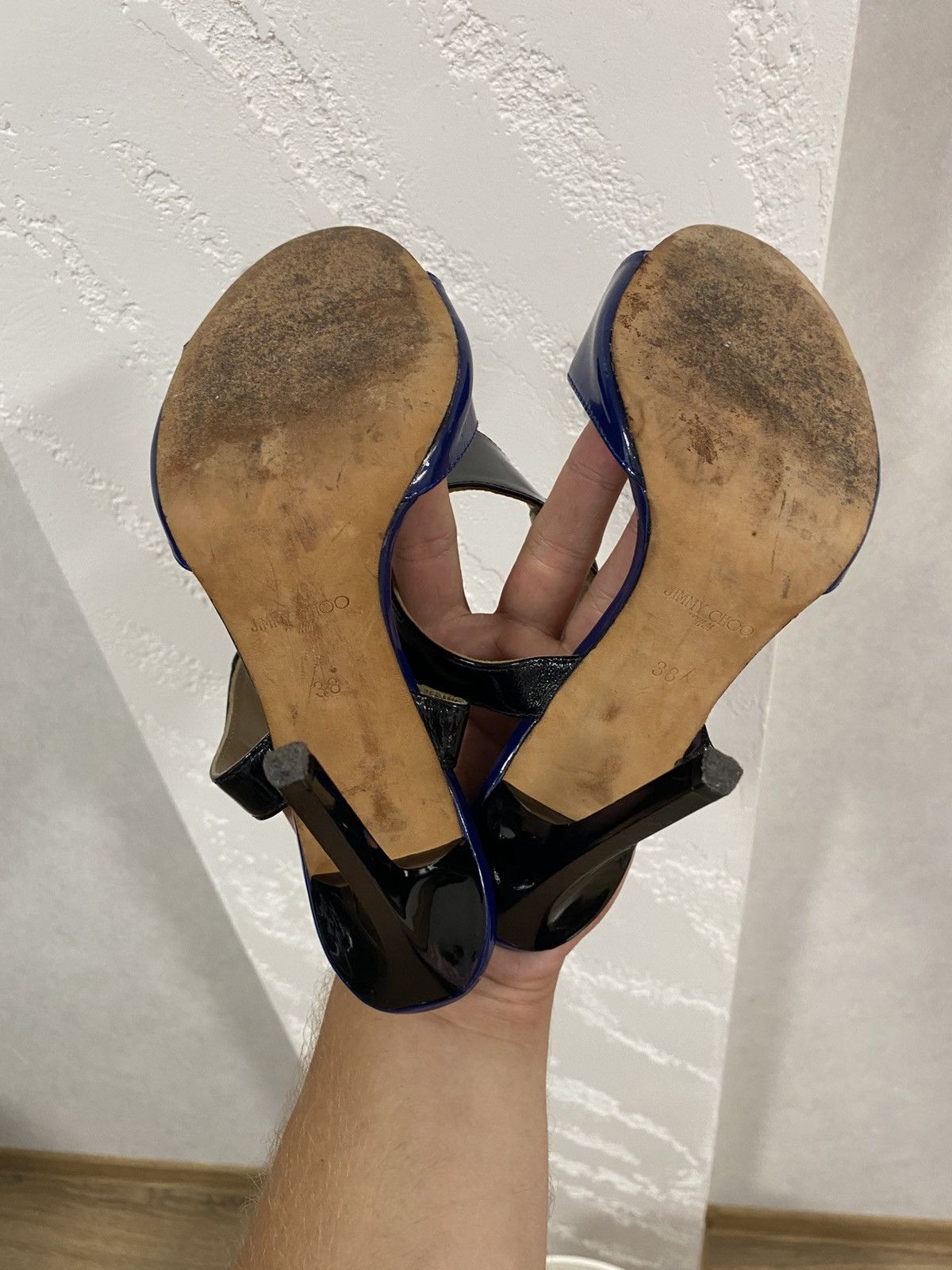 Jimmy Choo Jimmy Choo x H&M Patent Leather Hills blue and black Sz: 38 Size US 8 / IT 38 - 10 Thumbnail