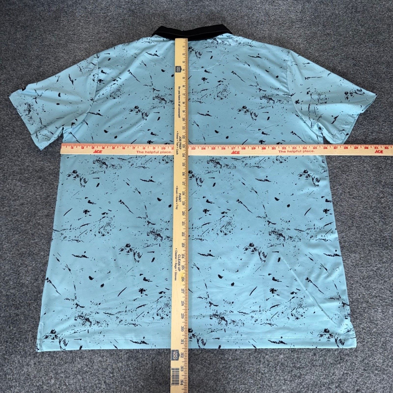 Other Byrdgang Mens 2XL Golf Polo Shirt Blue Black Paint Splatter Size US XXL / EU 58 / 5 - 4 Thumbnail