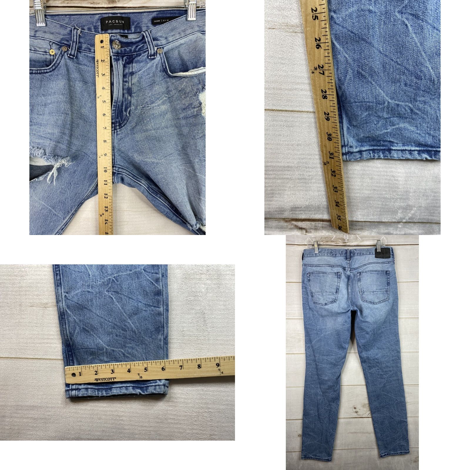 Pacsun Pacsun Jeans Mens 32x32 Medium Wash Comfort Stretch Denim Distressed Ripped Jeans Size US 32 / EU 48 - 8 Thumbnail