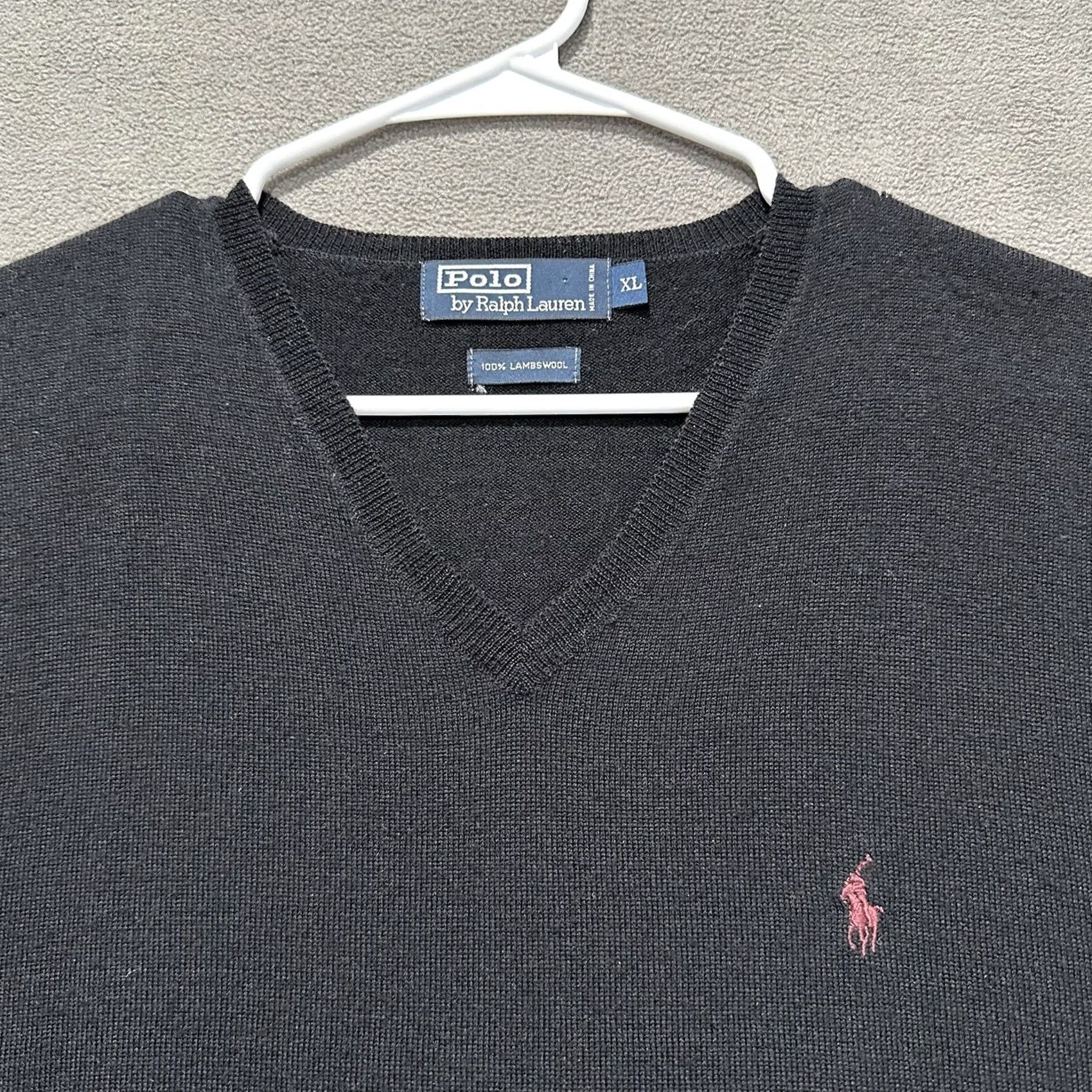 Polo Ralph Lauren Polo Ralph Lauren Sweater Vest Mens XL Black Lambswool Maroon Pony Logo 90s Size US XL / EU 56 / 4 - 3 Thumbnail