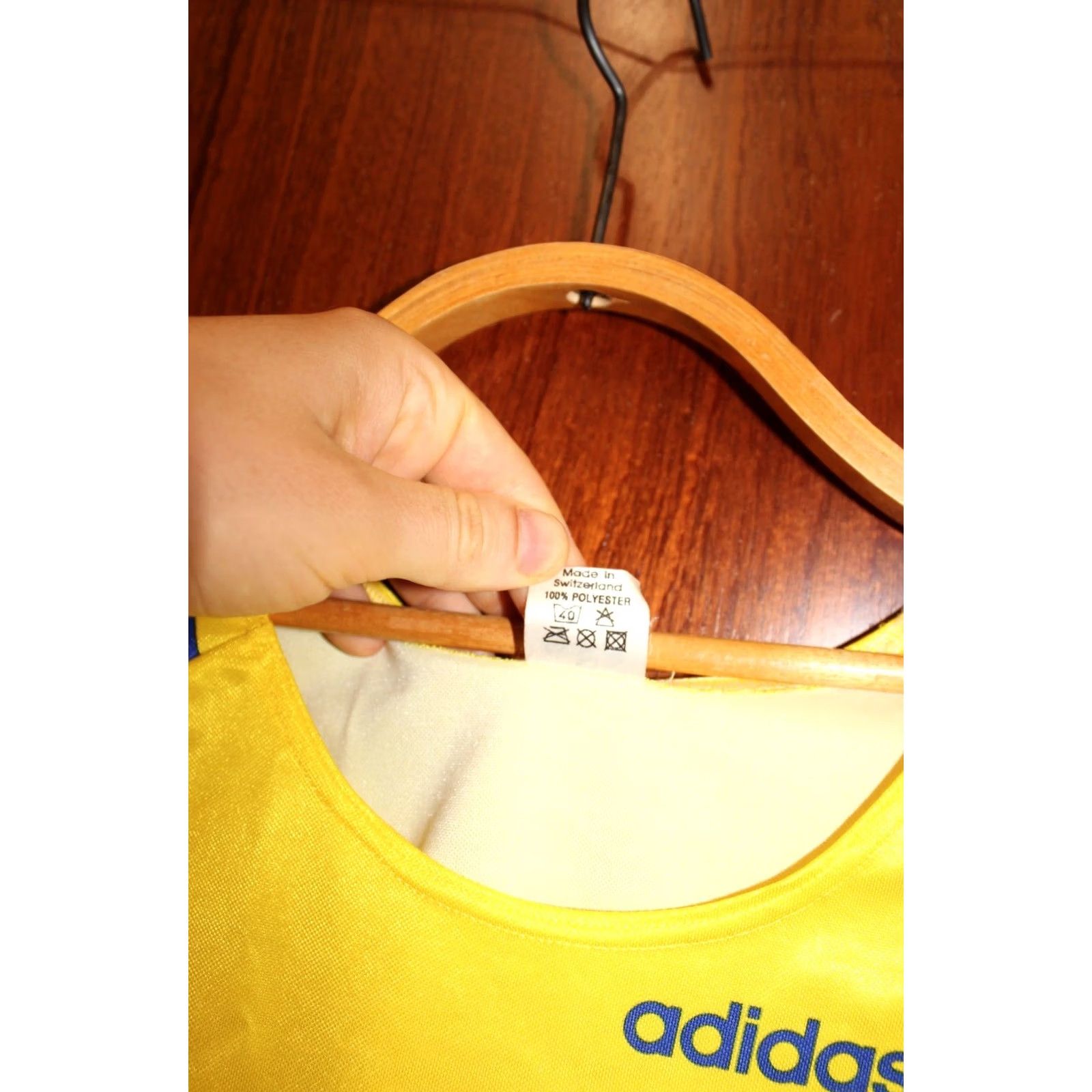 Adidas VINTAGE adidas Olympic vest Shirt Unisex Adults 34 Yellow with blue stripes Mens Womens Girls Boys Size US S / EU 44-46 / 1 - 3 Thumbnail