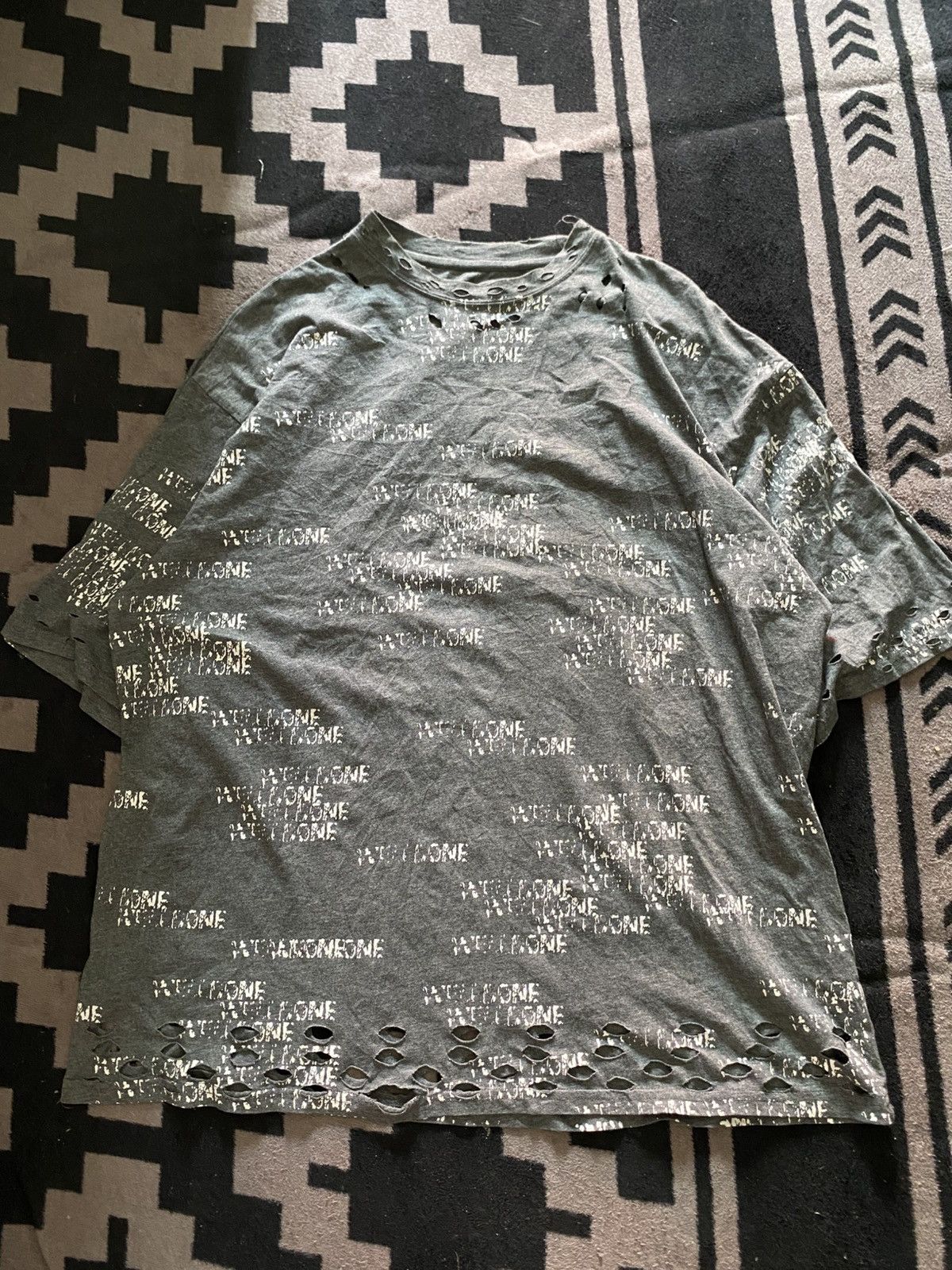 Vintage junjun distressed font oversize tshirt