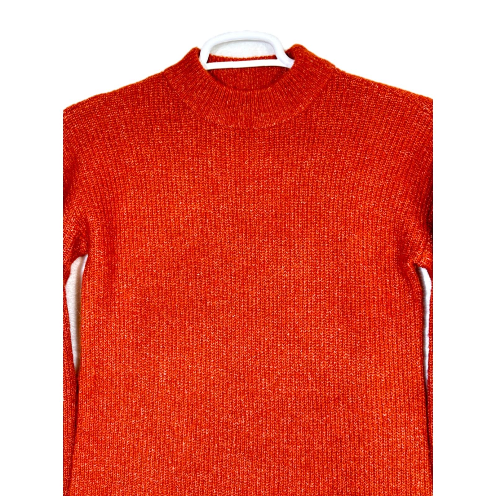 Vintage Cupcakes & Cashmere Women's Sweater Burnt Orange Knit Mock-Neck S OS Pullover Casual Size S / US 4 / IT 40 - 4 Thumbnail