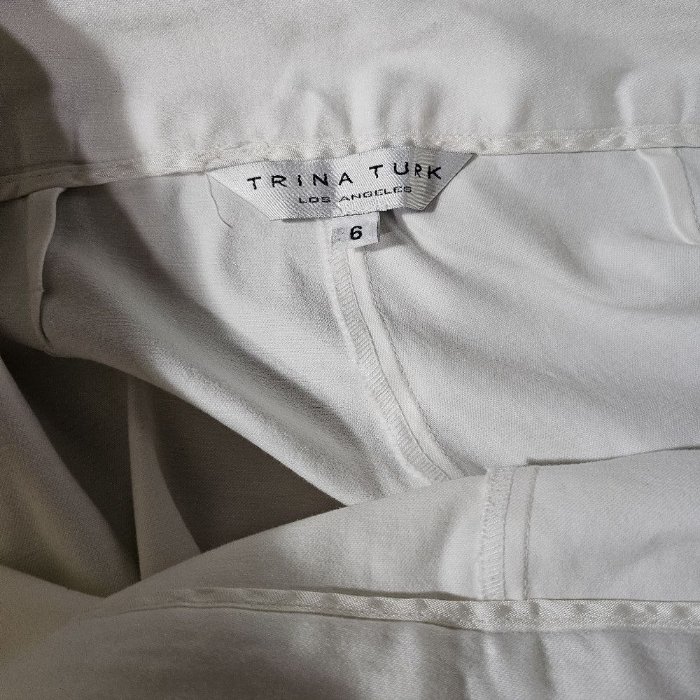 Trina Turk Y2K Trina Turk White Wide Leg Crop Trousers Pants 6 Size 28" / US 6 / IT 42 - 9 Thumbnail