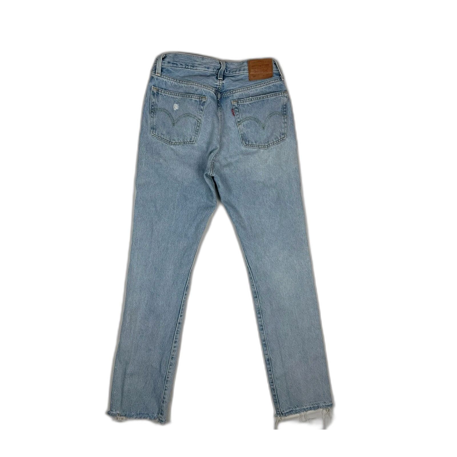 Levi's Levis 501 Big E Distressed Womens Jeans Button Fly Cotton Li Size US 27 - 1 Thumbnail