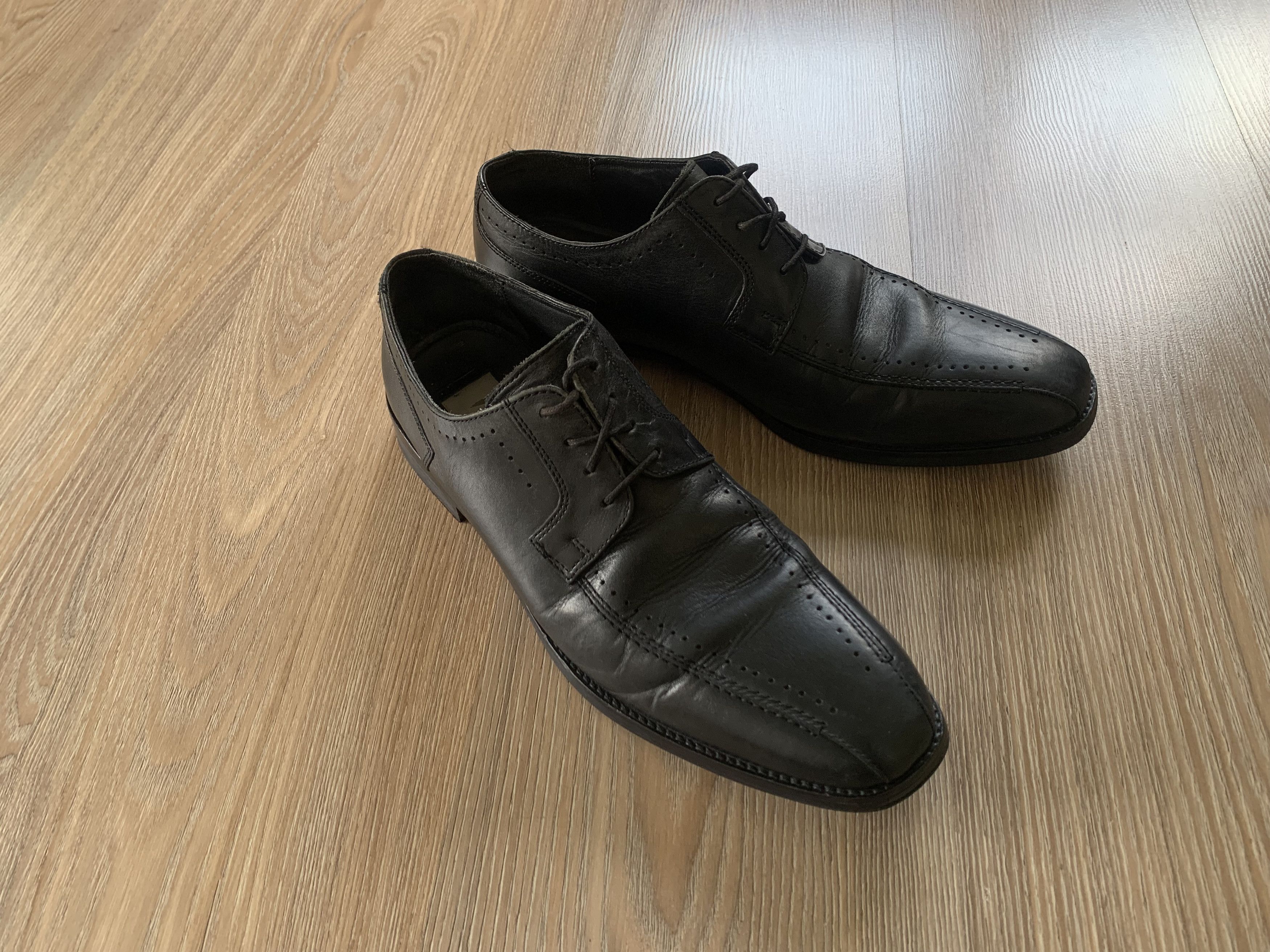 Bata Bata Mens Black Leather Formal Shoes Size US 10 / EU 43 - 12 Thumbnail