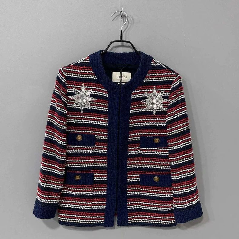 Gucci Gucci Tweed horizontal pattern multi-ray star cardigan jack Size XS / US 0-2 / IT 36-38 - 1 Thumbnail