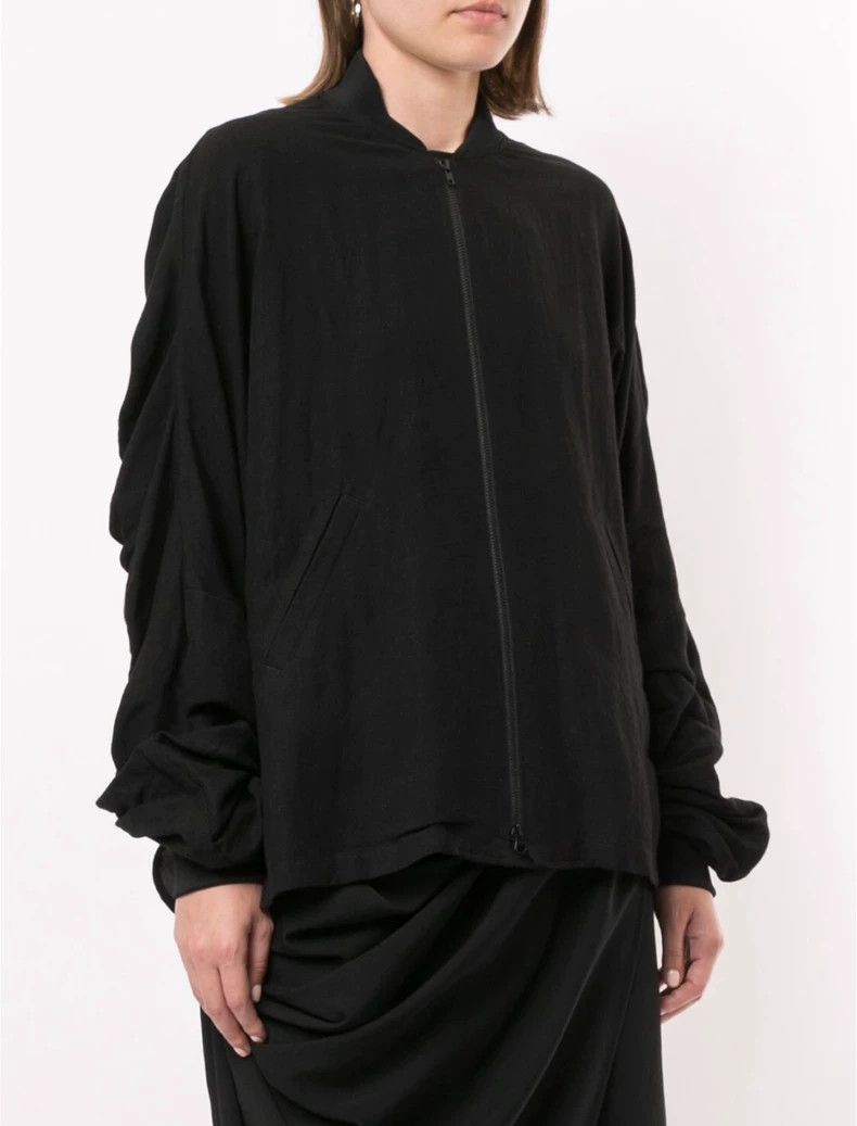 Yohji Yamamoto Yohji Yamamoto Black linen-paneled baseball jacket Size US M / EU 48-50 / 2 - 3 Thumbnail