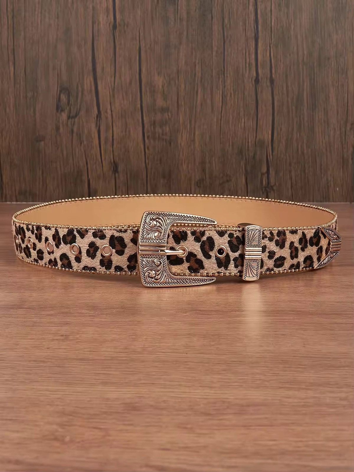 Japanese Brand × Leather 112 cm 2000s style leopard cheetah print belt Size ONE SIZE - 2 Thumbnail
