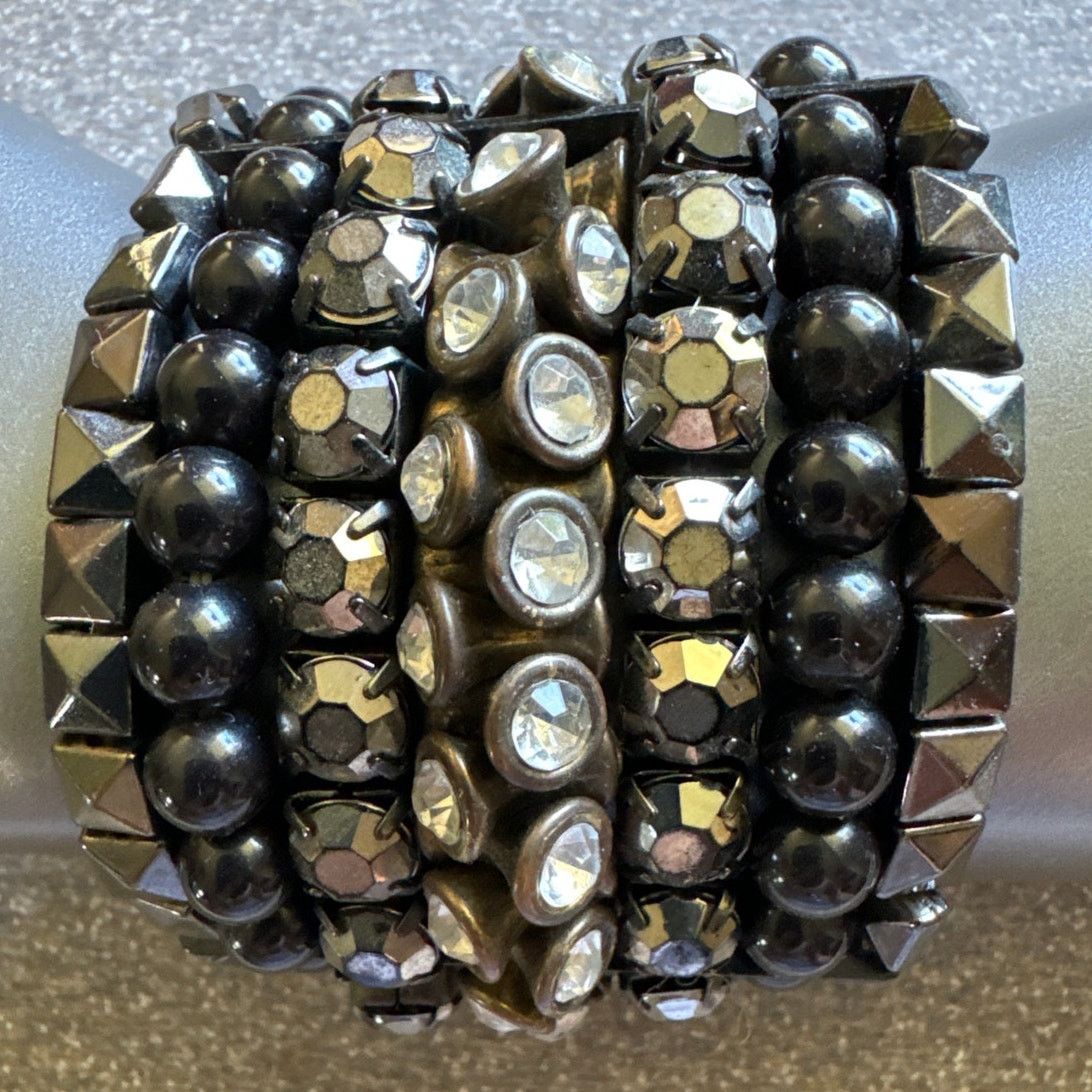 Other Rhinestones, Black Pearls & Stones, Pyramid Beads Bracelet Size ONE SIZE - 1 Thumbnail